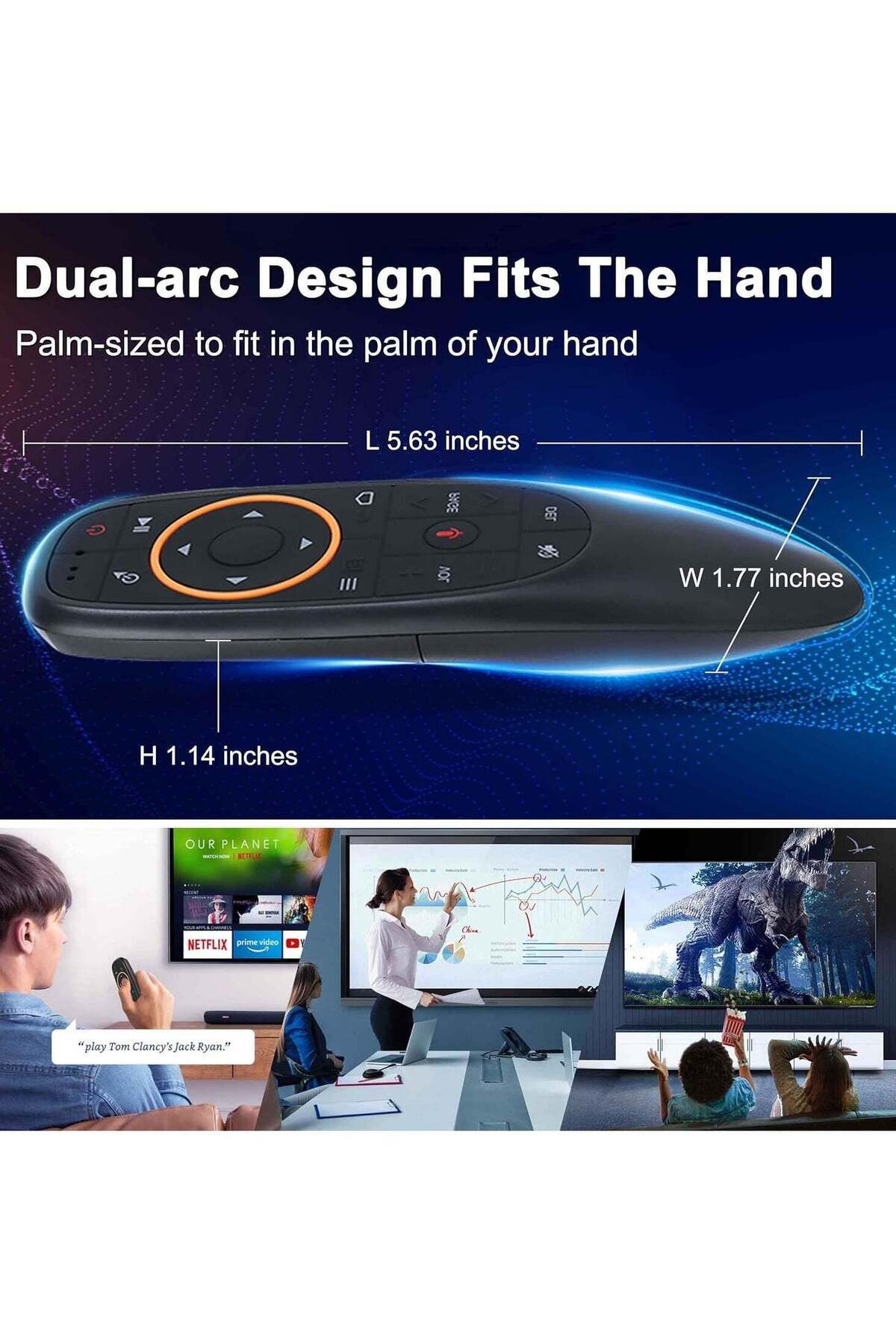 erorex-Wireless Remote Control With Voice Control For Android TV Box Black 8
