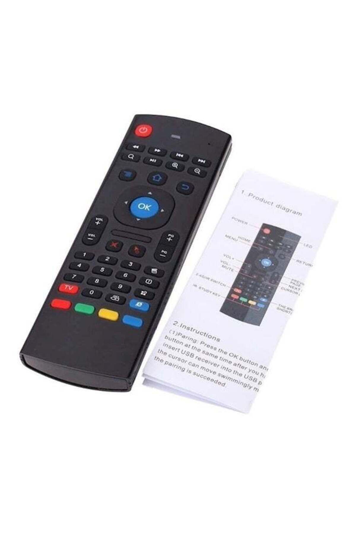 erorex-MIni Wirless Handheld Remote Control Touchpad Keyboard With Mouse Black 4