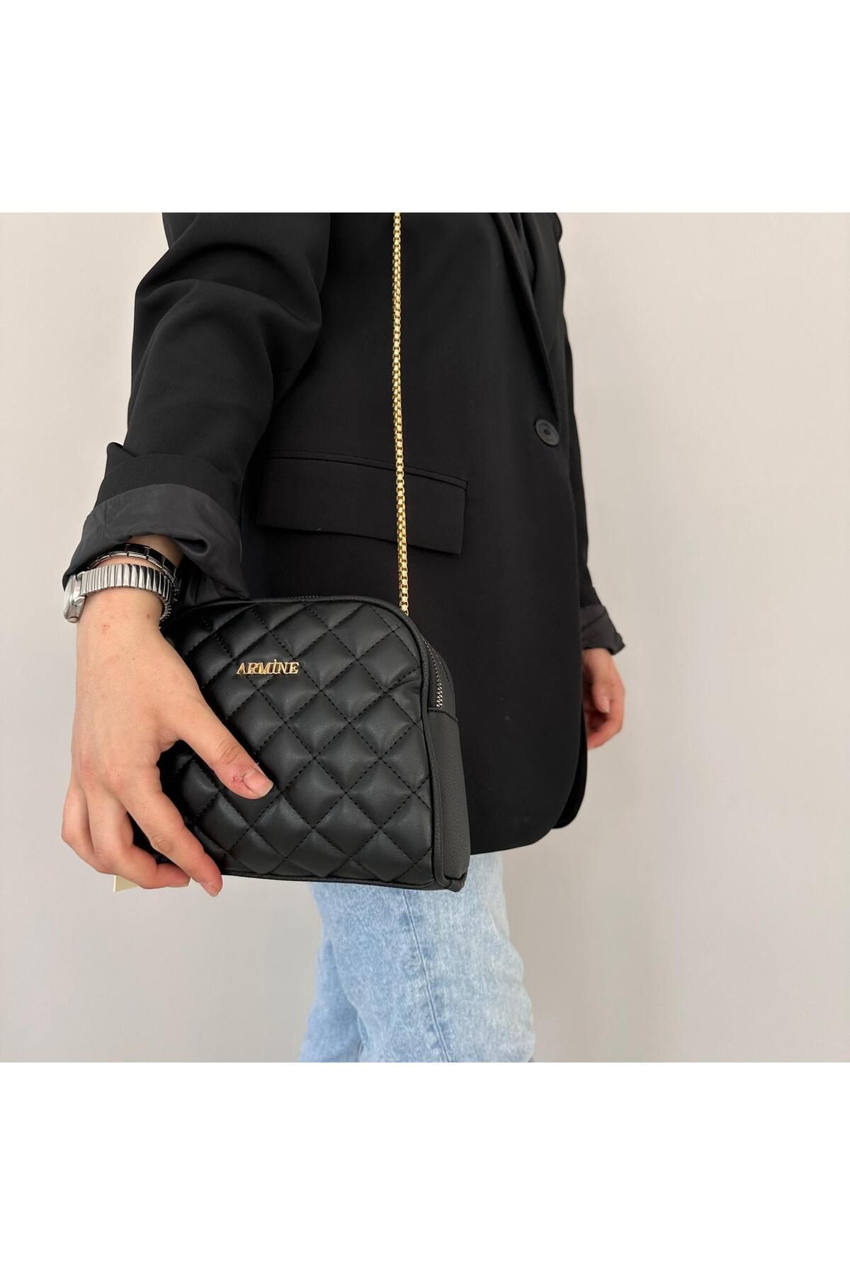 Armine-Black Capitone Bag - AR36701 2