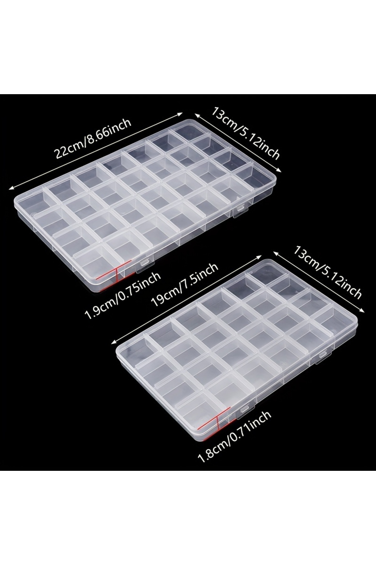 Choice-24 Grids 1pc Multifunctional Clear Plastic Organizer Box With Grids Container Craft Storage For Bead 5