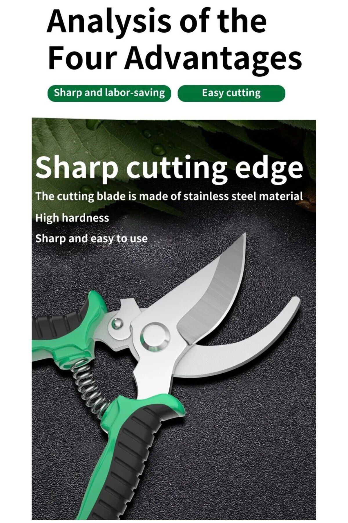 Choice-green Horticultural Scissors Bird Beak Shape Branch Pruning Labor Saving Pruning Stainless Steel Pic 2