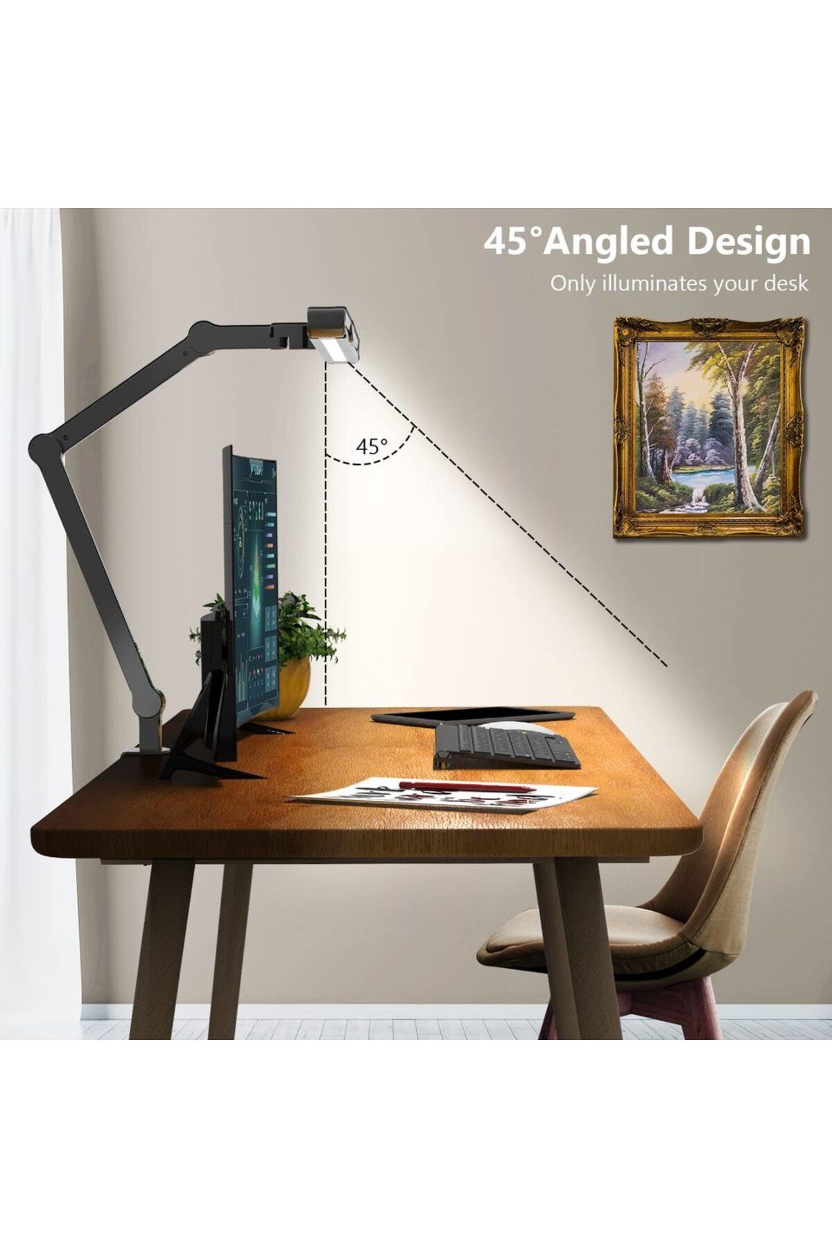 aiopp-24W M Led Desk Lamp with Clamp, Architect Desk Lamp for Home Office with Atmosphere Lighting, 24W Ul 3