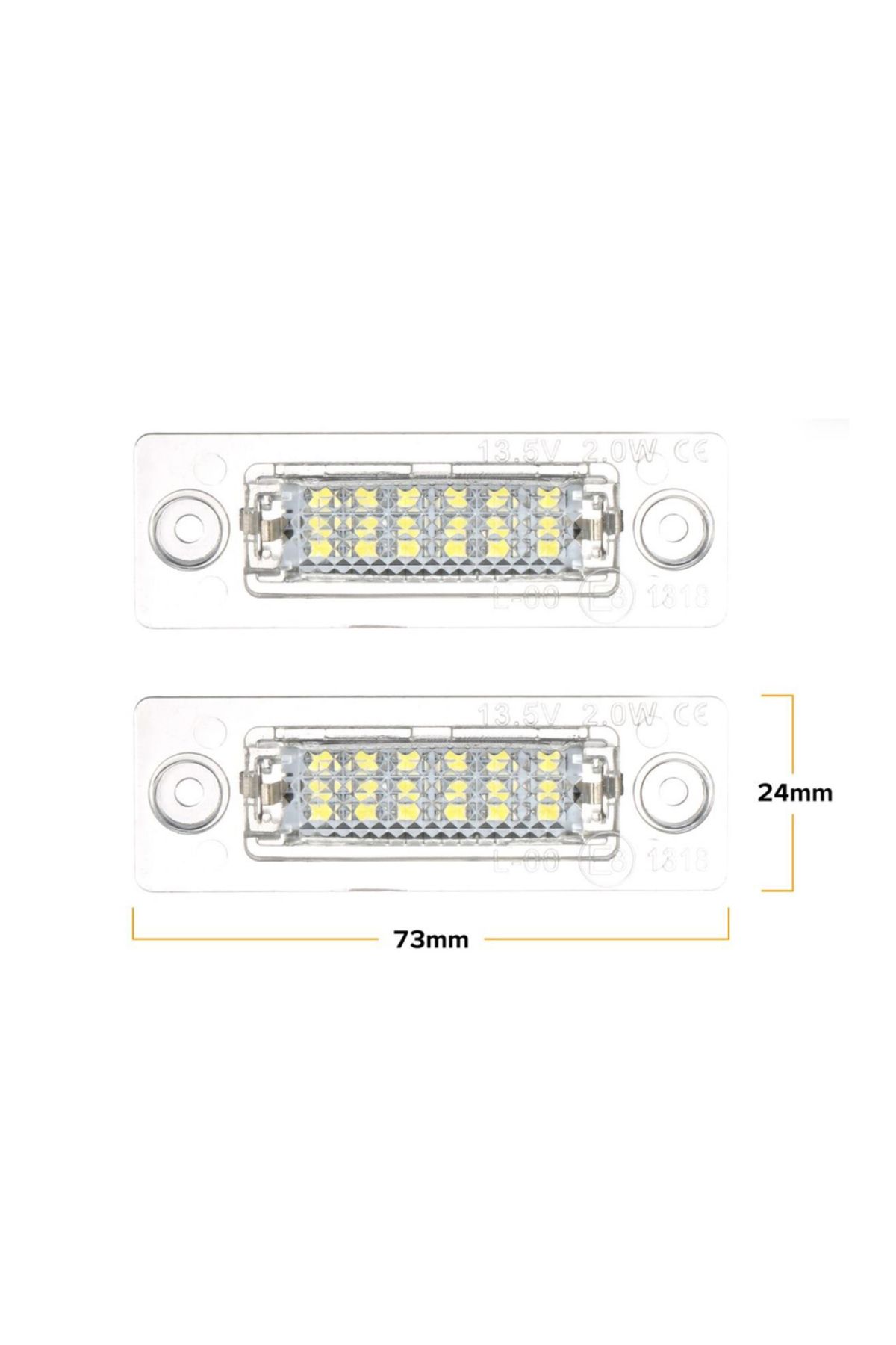 Choice-WHITE 2pcs LED License Number Plate Light For VW Passat B5.5 B6 Transporter T5 Jetta Mk5 Touran MK1 2