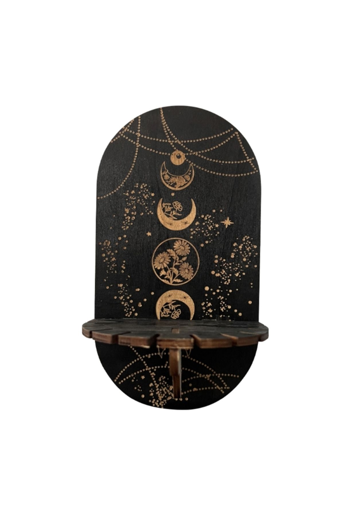 PGY-Type 8 Crystal Shelf Display Wall Stand Wooden Holderrack Base Floating Shelves Decorative Style Boh 1