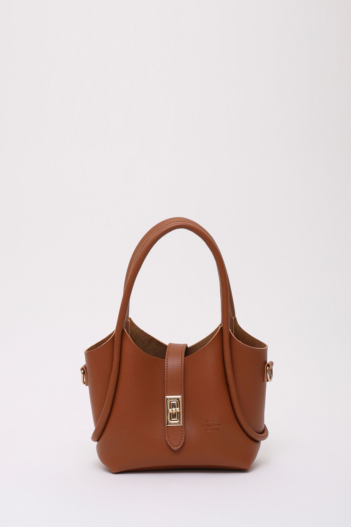 SHAKA-Taba Shk187 Faux Leather Lock Detailed Adjustable Strap Hand, Arm and Shoulder Bag L:14 W:20 W:7 cm 3