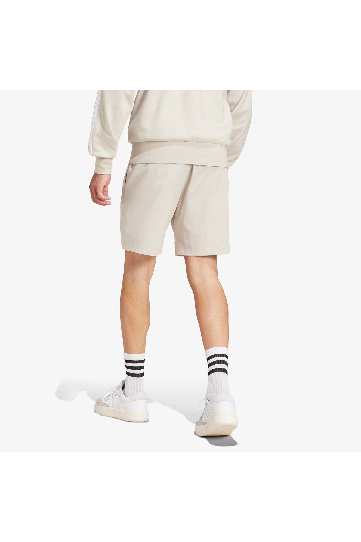 شورت ورزشی نود مردانه ملزومات مجرد خطی های بژ adidas