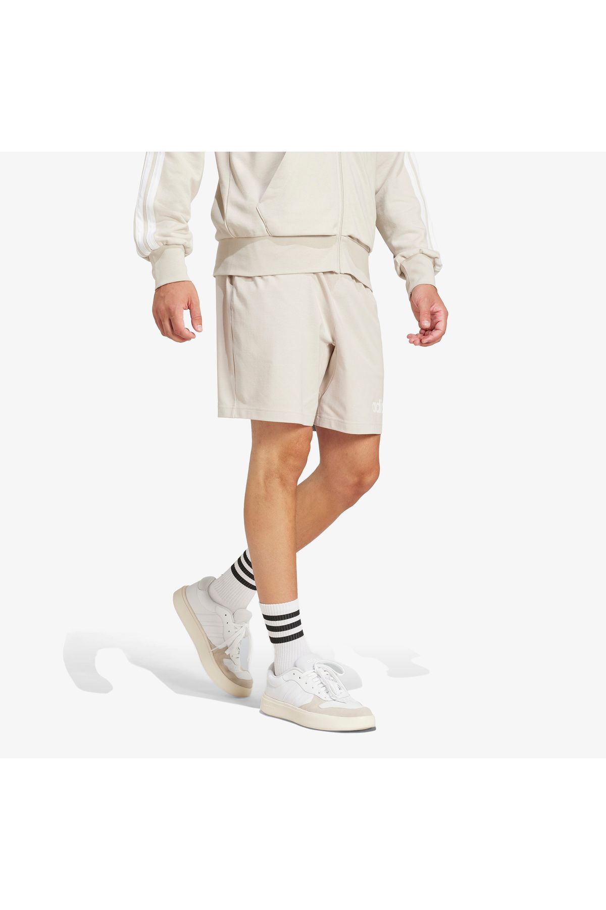 شورت ورزشی نود مردانه ملزومات مجرد خطی های بژ adidas