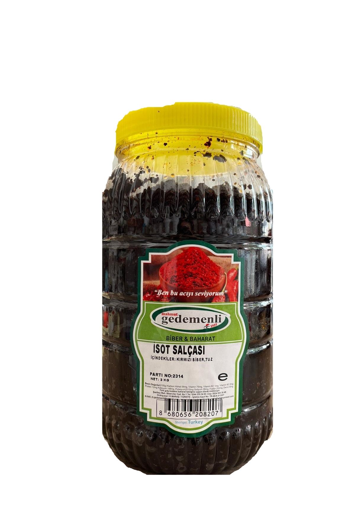 GEDEMENLİ ACI İSOT SALÇASI 3 KG