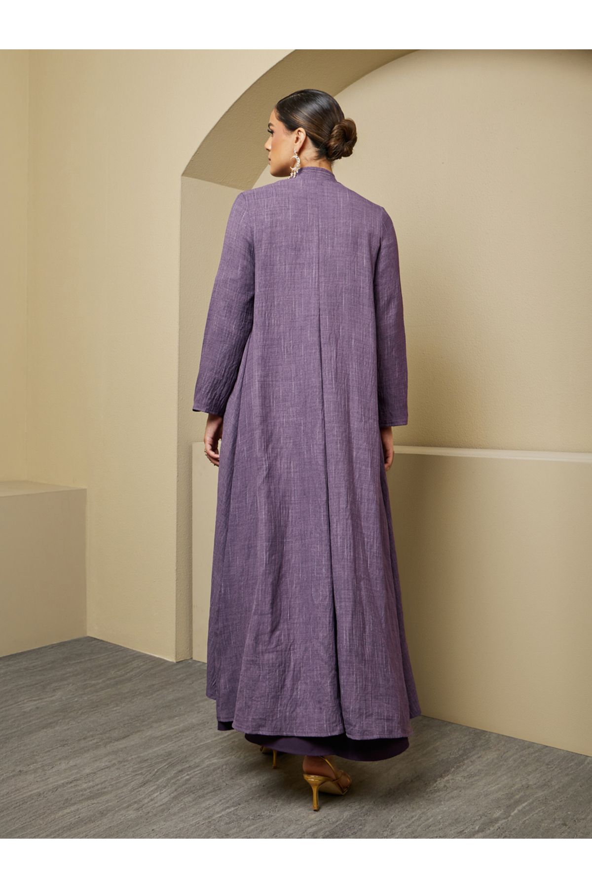 Styli-Front Open A-Line Abaya 5