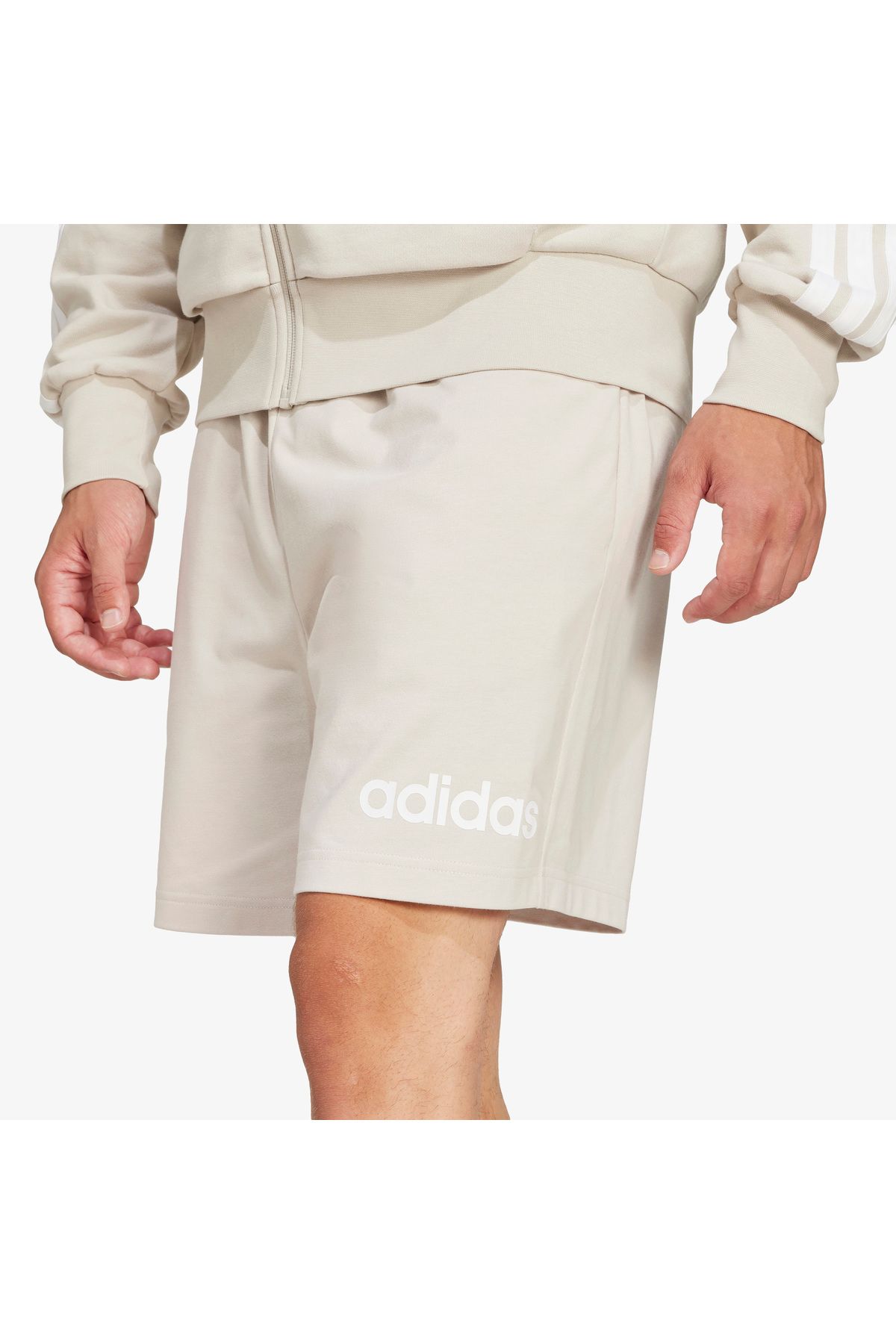 شورت ورزشی نود مردانه ملزومات مجرد خطی های بژ adidas