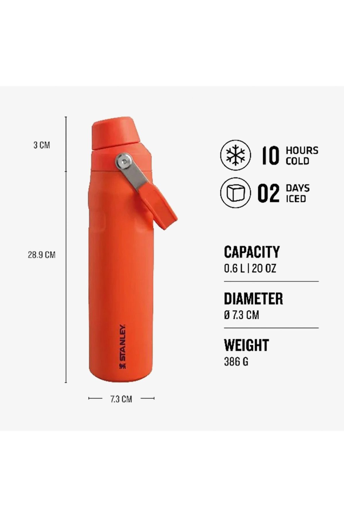 Stanley-Aerolight Iceflow 0.60 Lt Unisex Orange Thermos - Fast Flow Azure 3