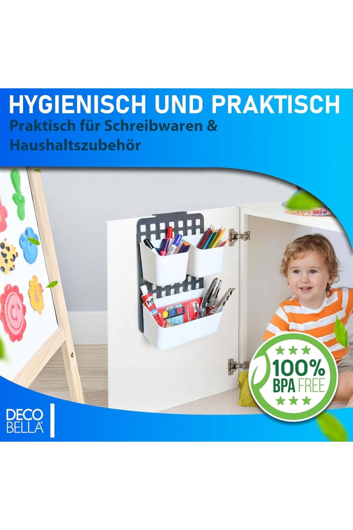 Decobella-Küchenschranktür Organizer | 1 Großer 2 Kleine Körbe | 11x25x36 Cm 3