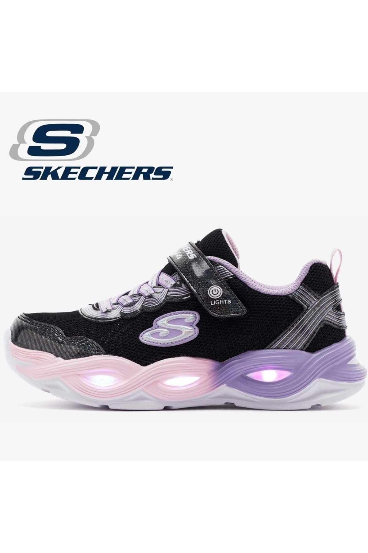 اسکچرز کفش ورزشی ارتوپدی بچه‌گانه نورانی Twisty Glow 303717L مشکی