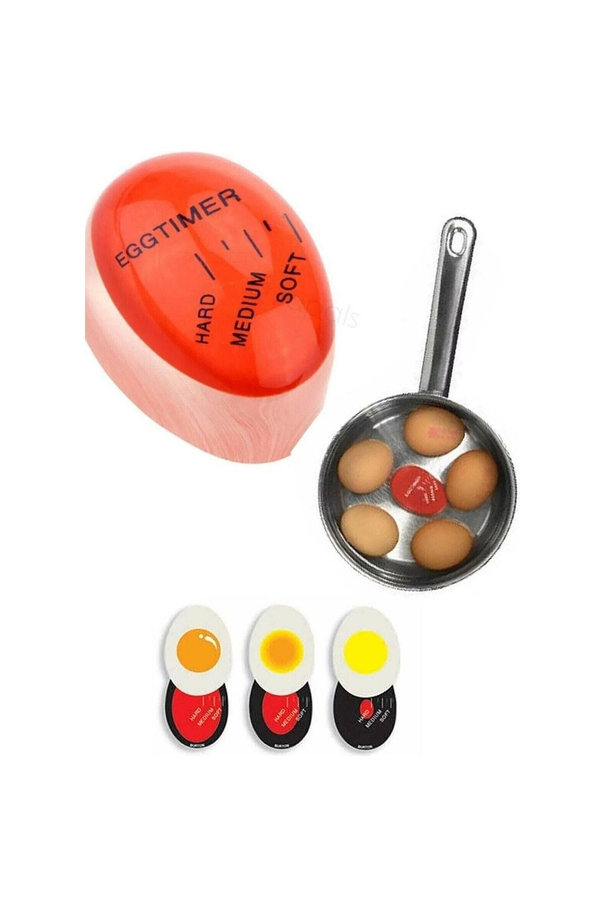Impress-Color Changing Egg Timer Egg Timer Egg Boiling Degree Indicator, Soft, Medium, Hard 5