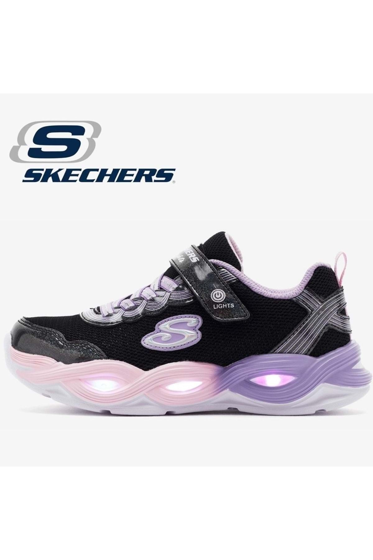 SKECHERS-Orthopedic Lighted Children's Sports Shoes - Twisty Glow 303717 L, Black 1