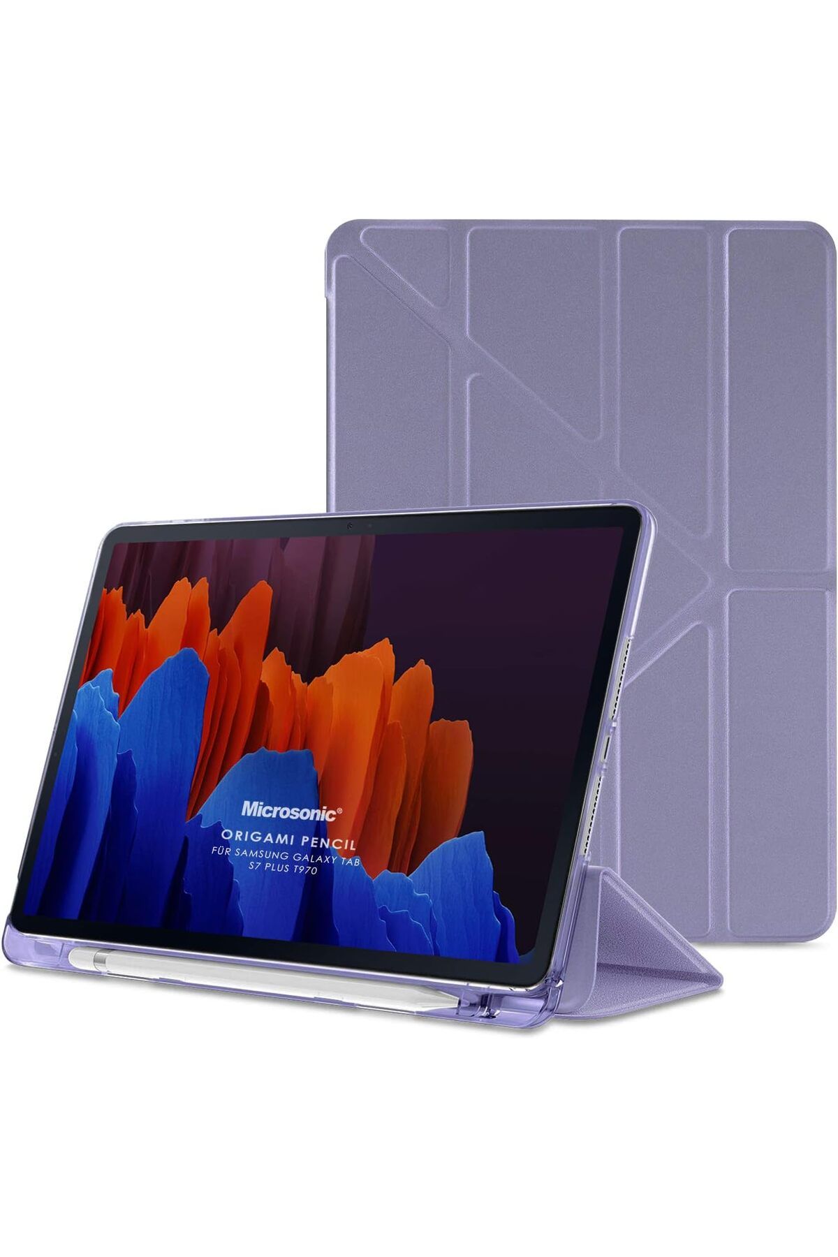 STOREMAX Galaxy Tab S9 Ultra X910 Uyumlu Kılıf Origami Pencil Lila [Galaxy Tab S9 Ultra X910 ile