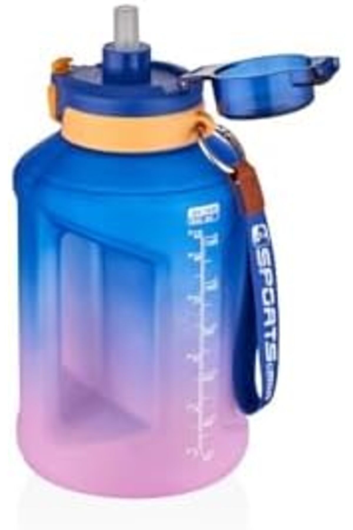 STOREMAX Çift Renk Taşıma Askılı ve Kulplu Motivasyon Su Matarası Sticker SM-2307-MAVİMOR trendy