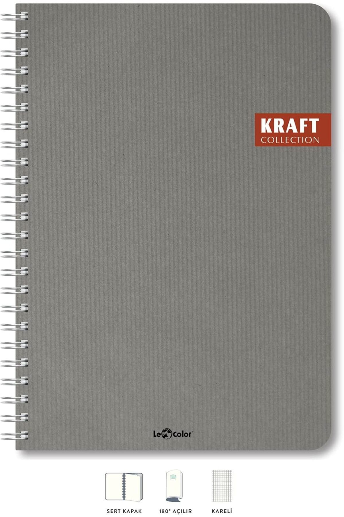 STOREMAX daiviolastore Color 2017105/2 Kraft Defter Sert Kapaklı, Spiralli, 1.Hamur Kağıt, 200 Sayfa, Petr
