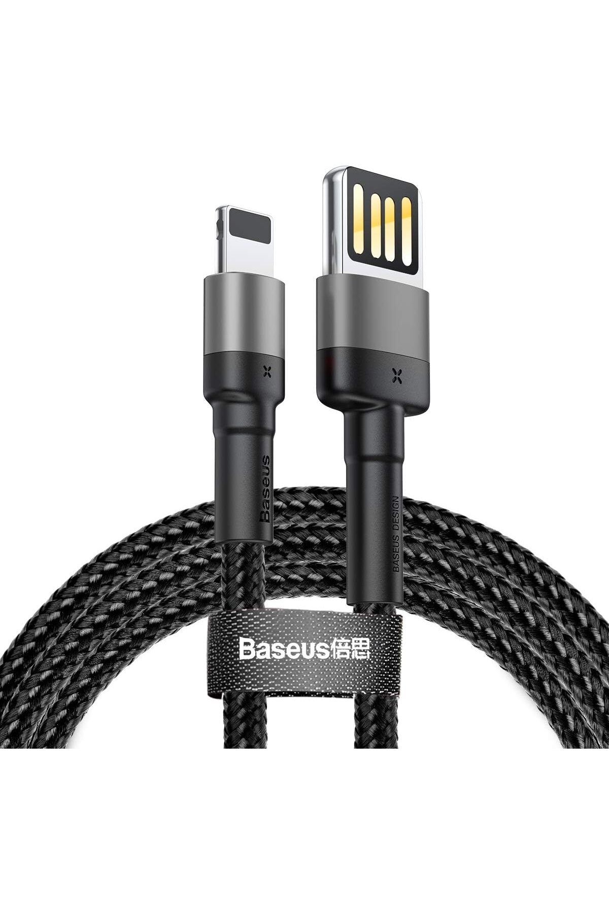 STOREMAX cmllashop Cafule Special Edition, USB-A & Lightning 2.4 A Şarj & Data Aktarım Kablosu,1 Metre, Gri