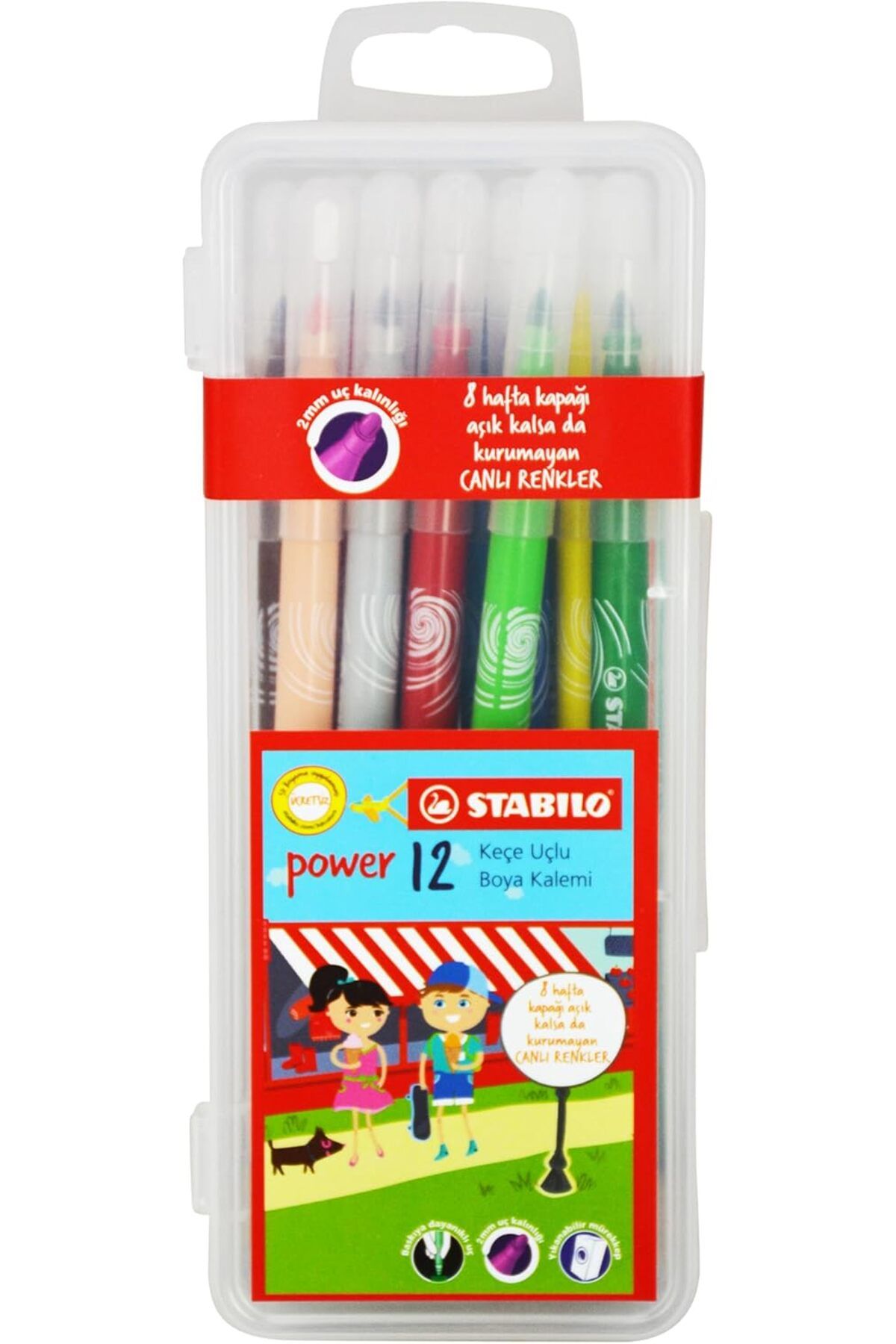 STOREMAX nffastore power - Keçe Uçlu Boya Kalemi - 12'li Kutu - Çeşitli Renkler Star Collectionbuy 105135