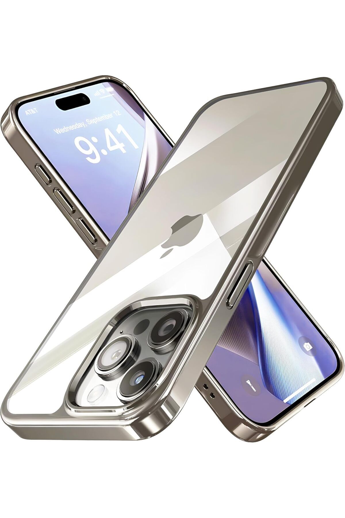 STOREMAX lbstorex iphone 15 Pro Max için Pure Serisi Natural Titanyum Kılıf Ultra Şeffaf Sert Arka Bölü