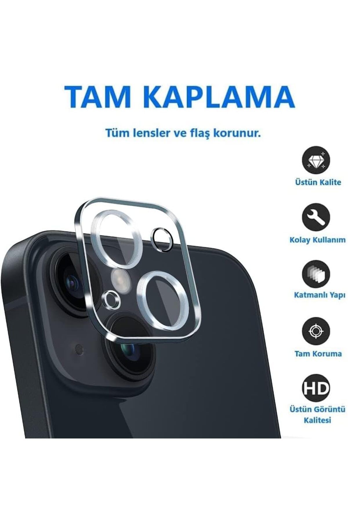 STOREMAX lbstorex iPhone 14 /iPhone 14 Plus için Kamera Lens Koruyucu [Darbeye Dayanıklı] 9H Temperli Cam