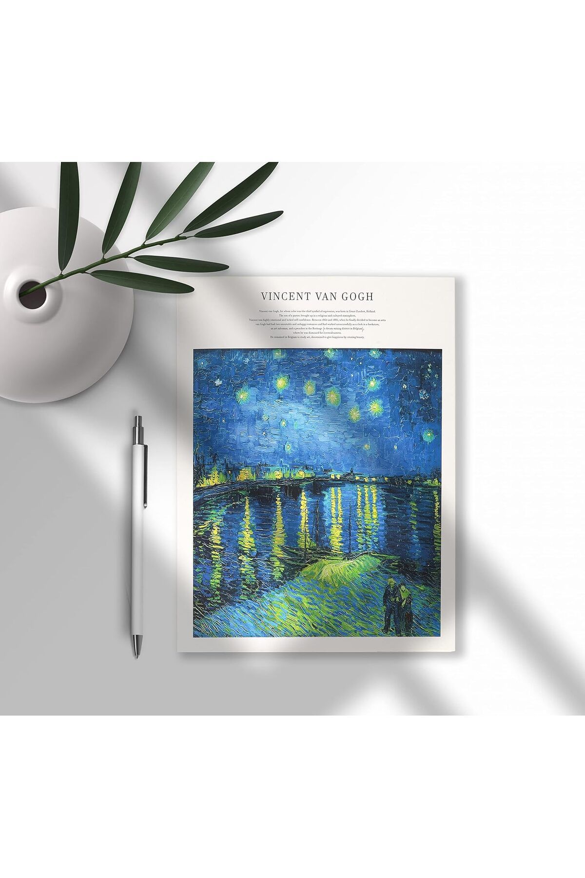 STOREMAX htpshopmx Tanıtım Özel Tasarım Van Gogh Kapak A5 Çizgisiz Defter - 180 Derece Açılabilir, Sı