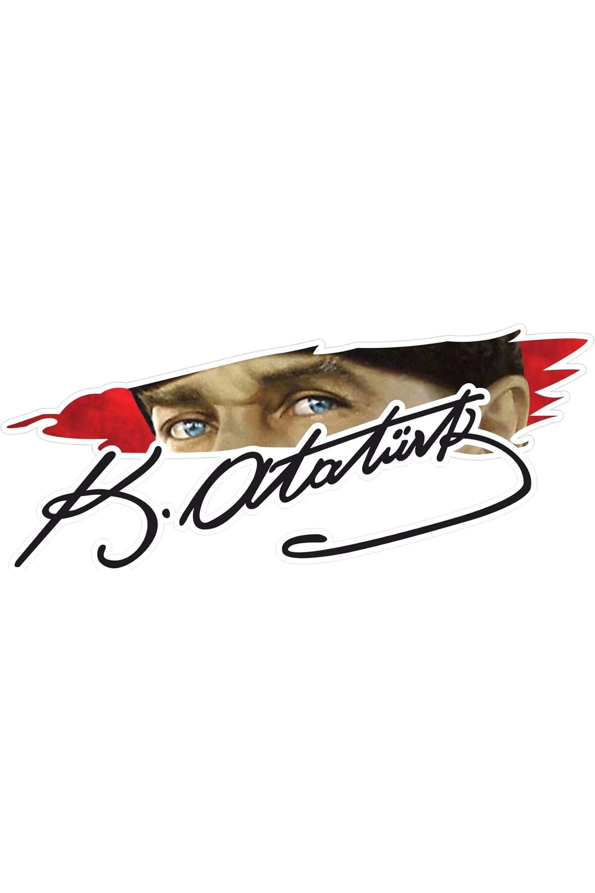STOREMAX lbstorex Aksesuar Gazi Mustafa Kemal Atatürk İmza Türk Bayrağı Sticker 20 x 8,5 cm Newdsng 1116