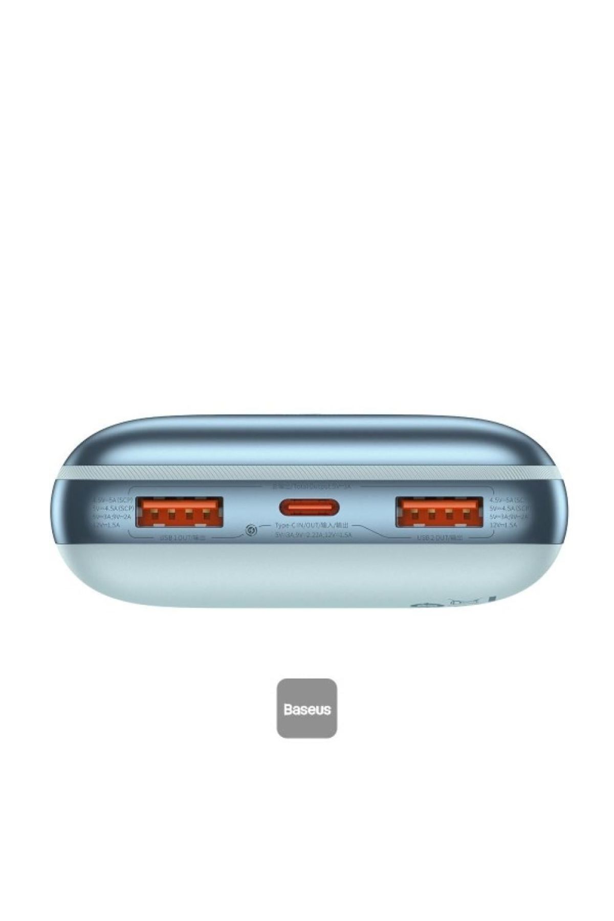 Baseus-20000.0 mAh USB C Portable Power Bank with Digital Display-20000 mAh with 1 USB C Port and 2 USB 2