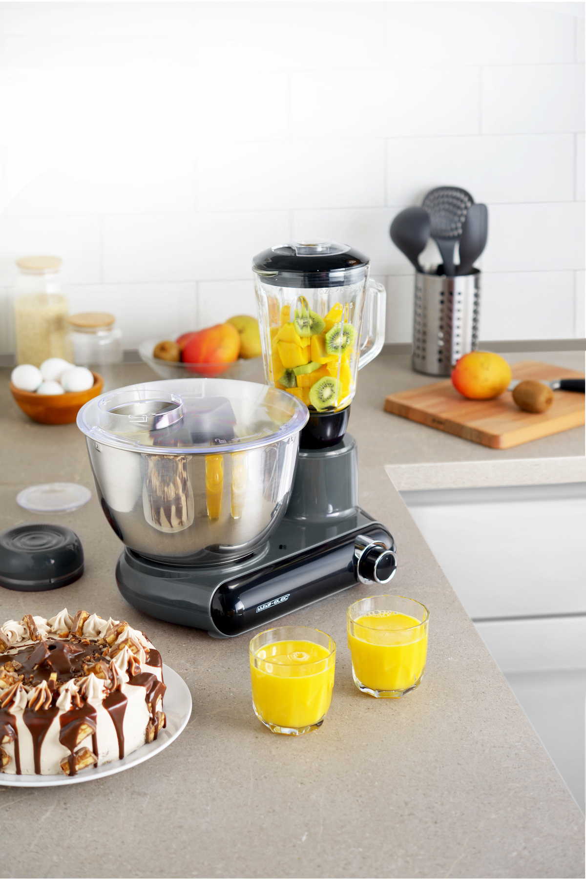 ALSAIF Electric Stand Mixer 6 Speeds S/s Bowl, 3 Tools Beater, Balloon Whisk, Dough Hook, 6l, 800w