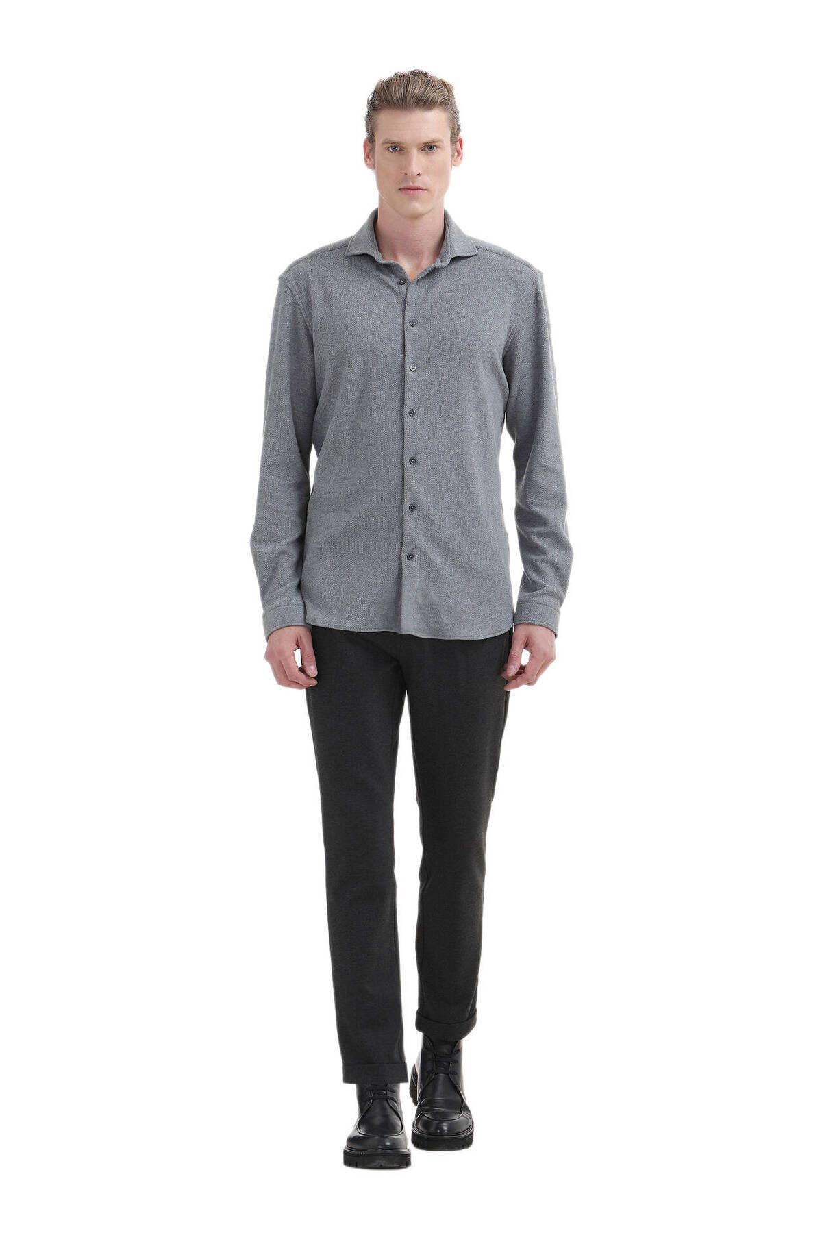 Ramsey-Gray Casual Fit Micro Shirt - 100% Cotton 2