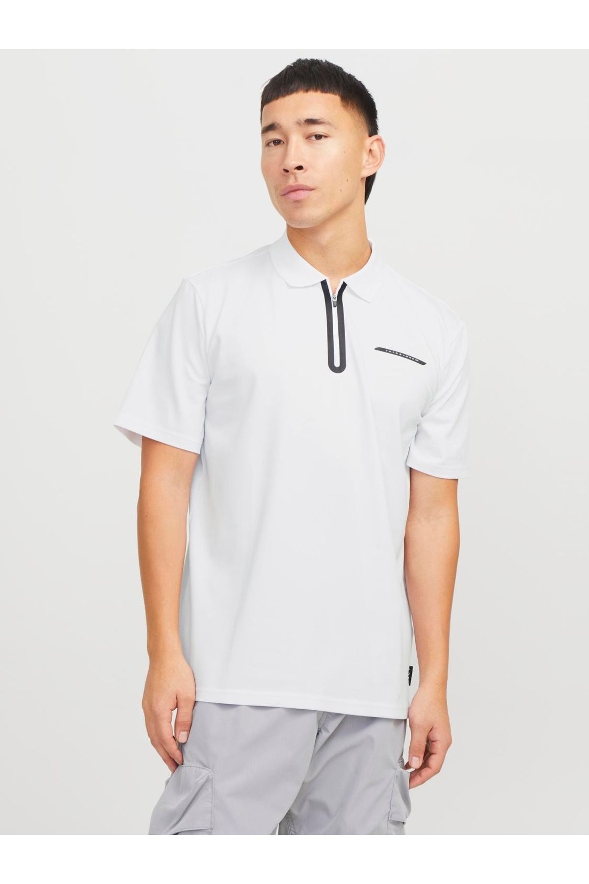 Jack & Jones-Men's Polo T-Shirt - Jcofusion Piqe, Ss Sn, 12273127   Bright White 1