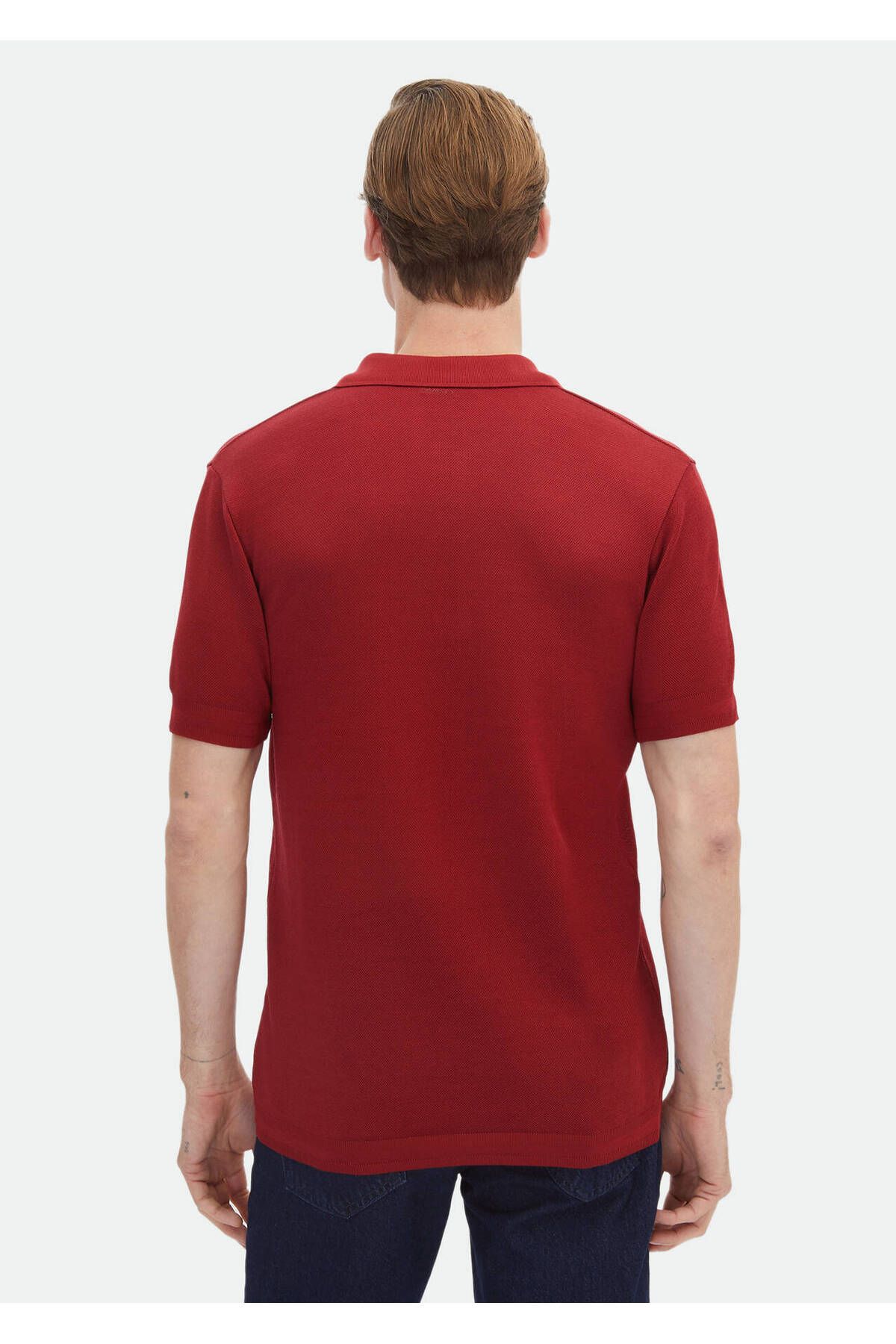 Ramsey-Jacquard Polo Neck 100% Cotton T-shirt 6