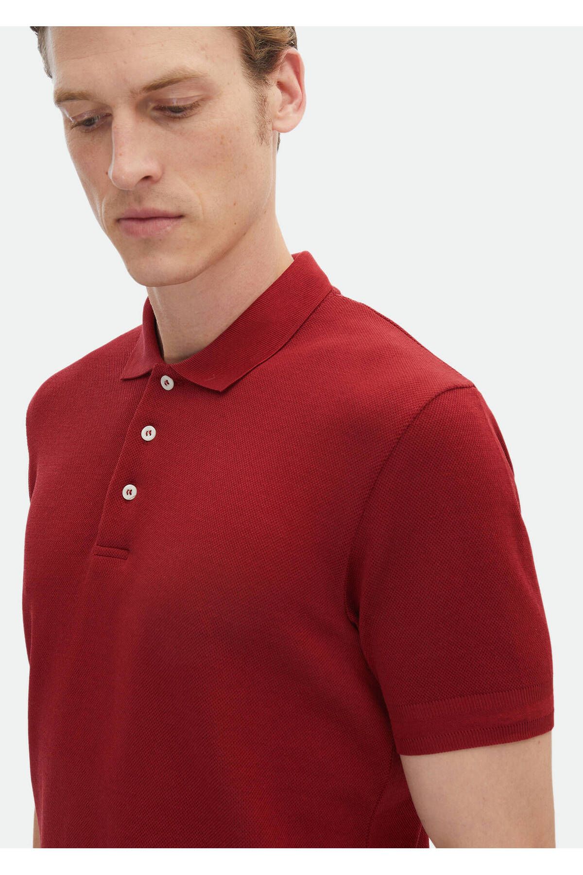 Ramsey-Jacquard Polo Neck 100% Cotton T-shirt 4