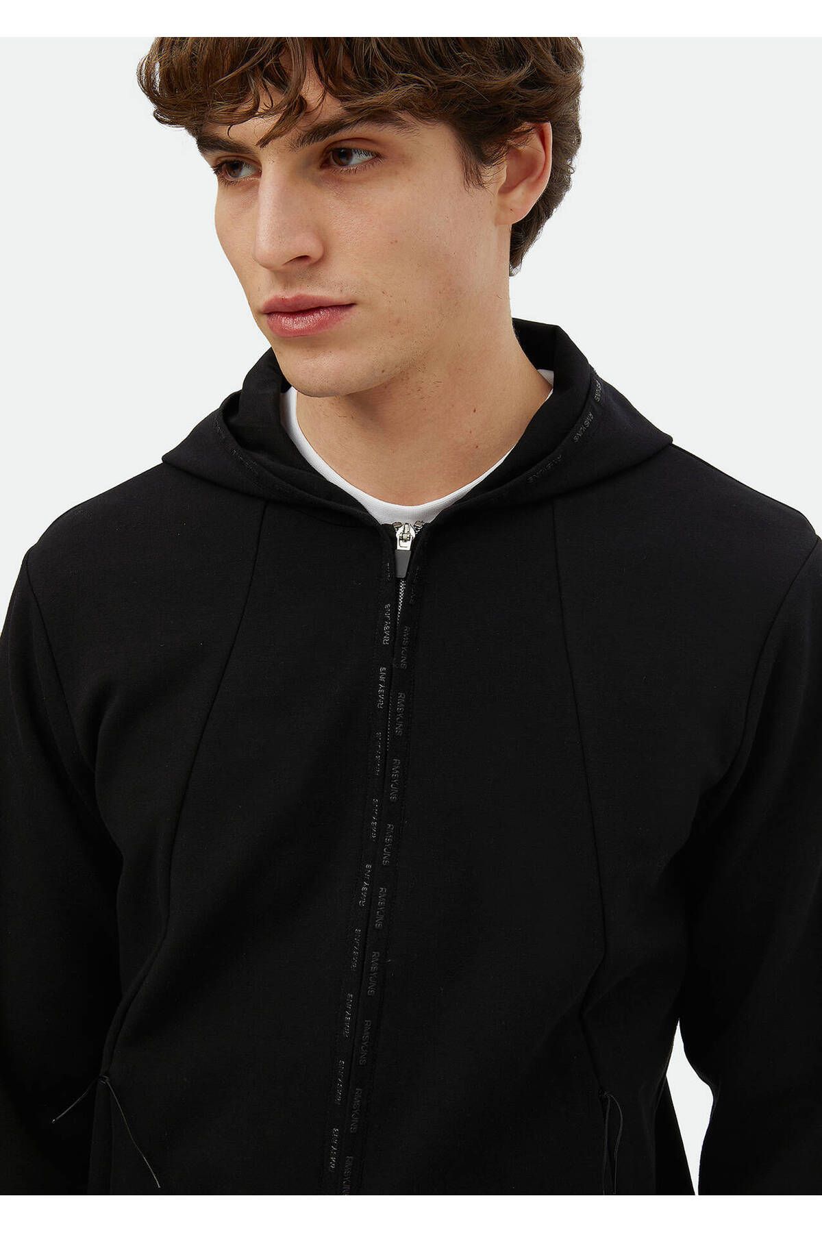 Ramsey-Black Hooded Sweatshirt - Straight Cut 4