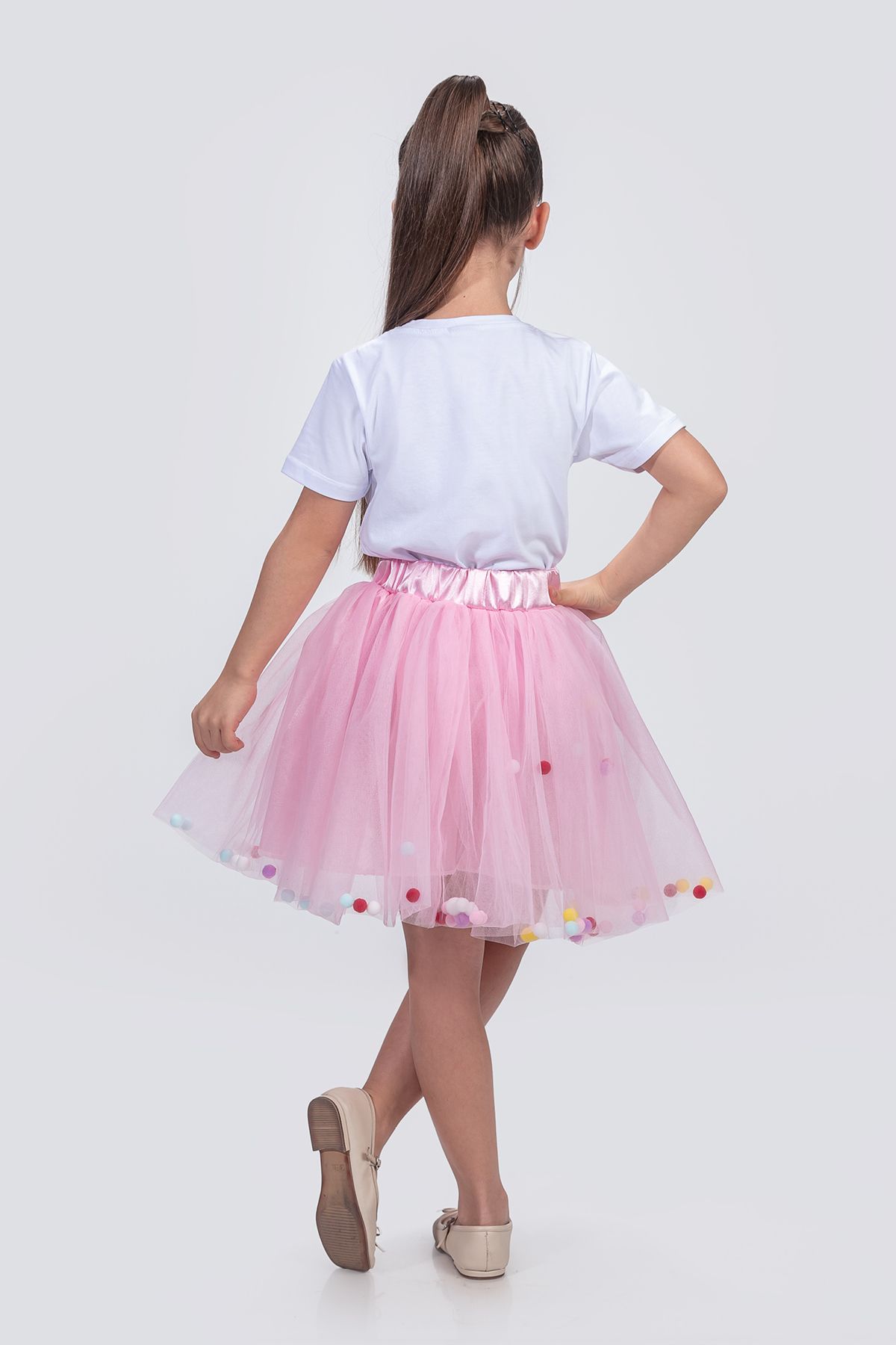 KT PERA BABY-23 April Fluffy Show Birthday Party Skirt with Pompon 2