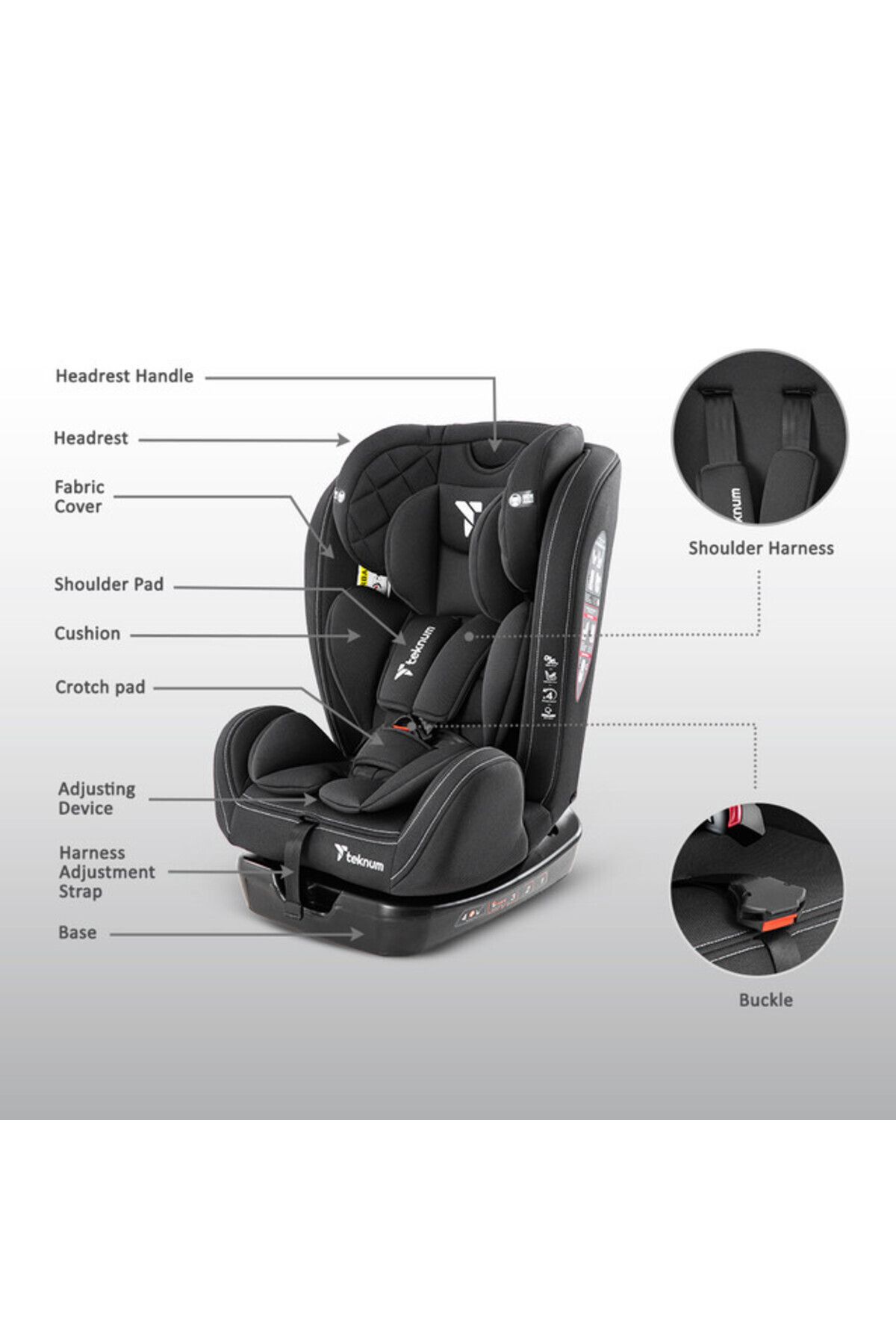 TEKNUM-Teknum Evolve 2 Car Seat 0-12yrs - Black 2