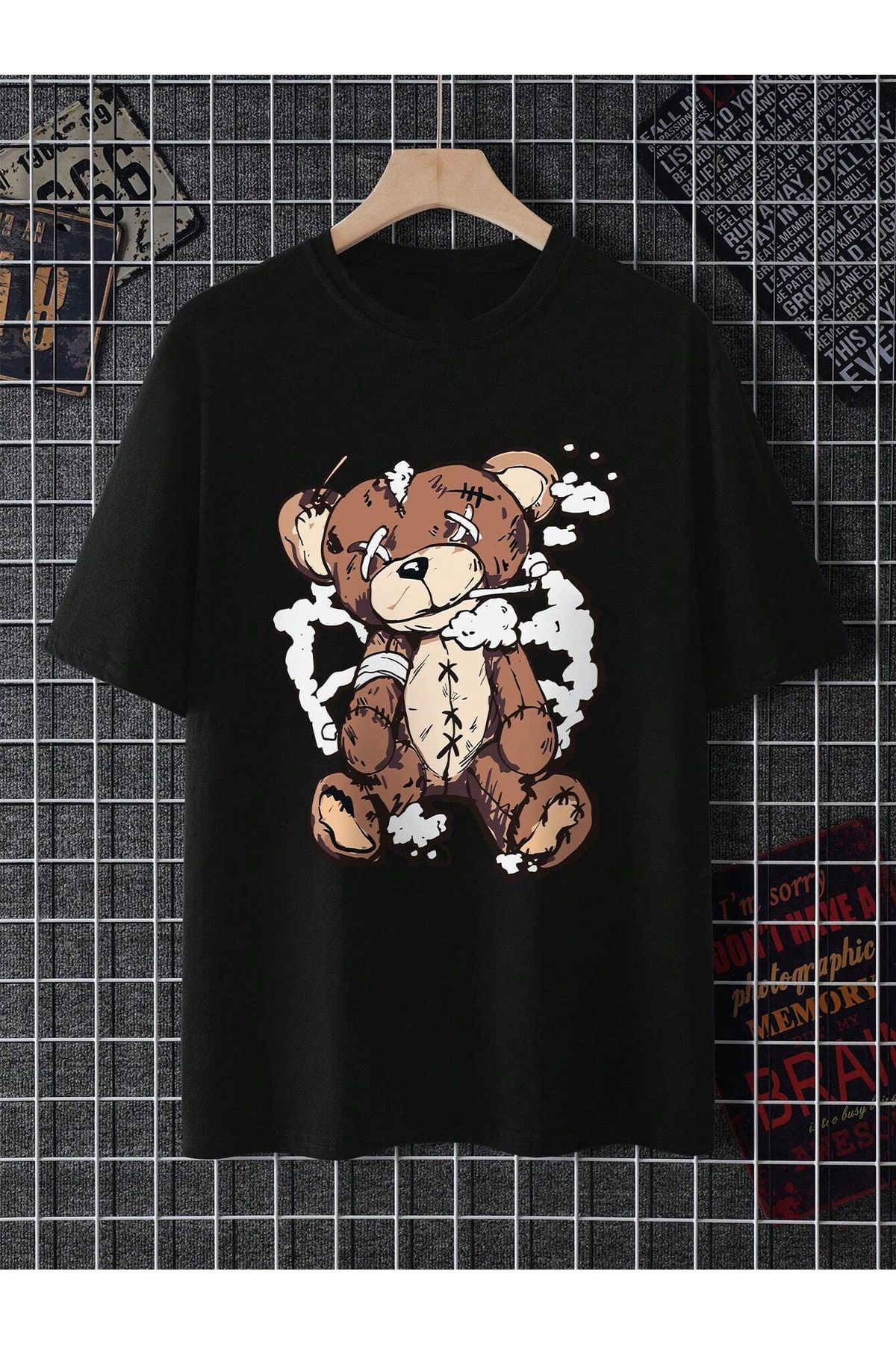 uyguntarz Unisex-t-shirt Mit Aufdruck „bärenauge X“ In Übergröße - 2XL