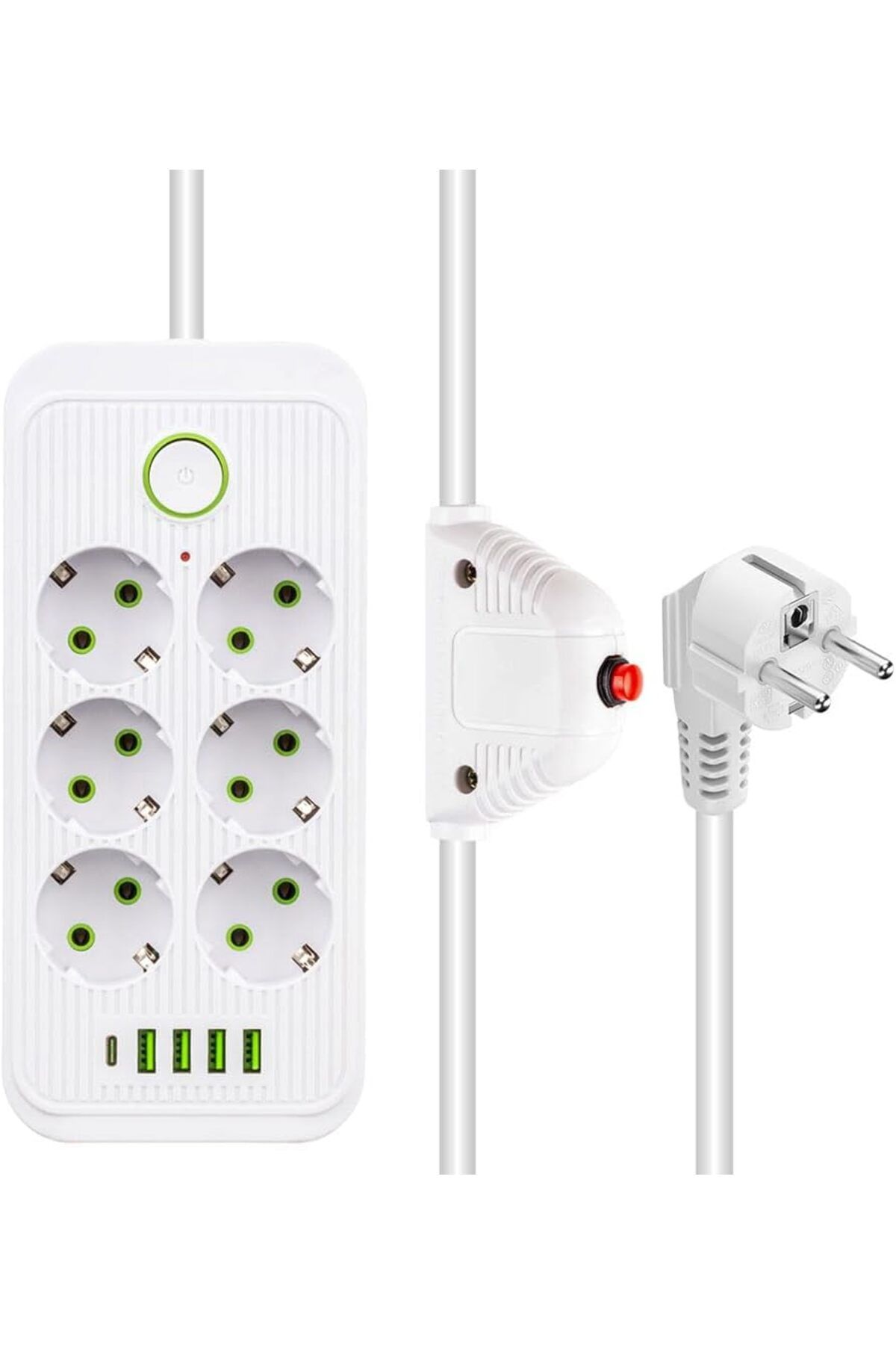 STOREMAX mrttnca 6'lı Akım Korumalı Priz, 1.5 Metre Kablo, 4 x USB, 1 x Type-C PD Girişli, Altılı Priz