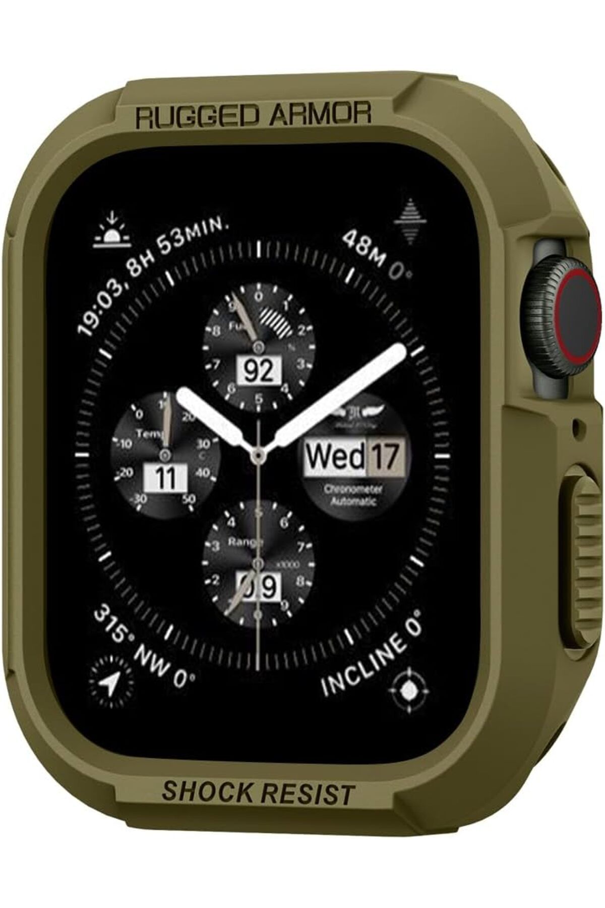 STOREMAX nffashopm Watch 41mm/40mm (Seri 9/8/SE2/7/6/SE/5/4) Kılıf Rugged Armor Olive Green - 061CS26014 st