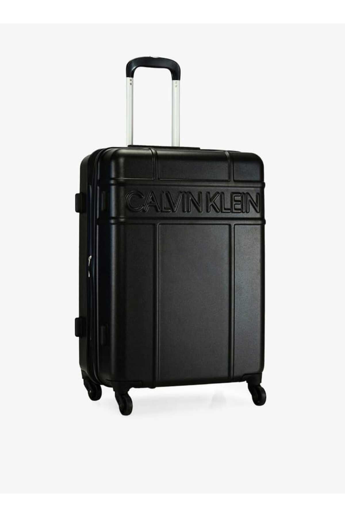 Calvin Klein-Textured Hardcase Trolley Bag With Retractable Handle 24''-m - Check-in 4