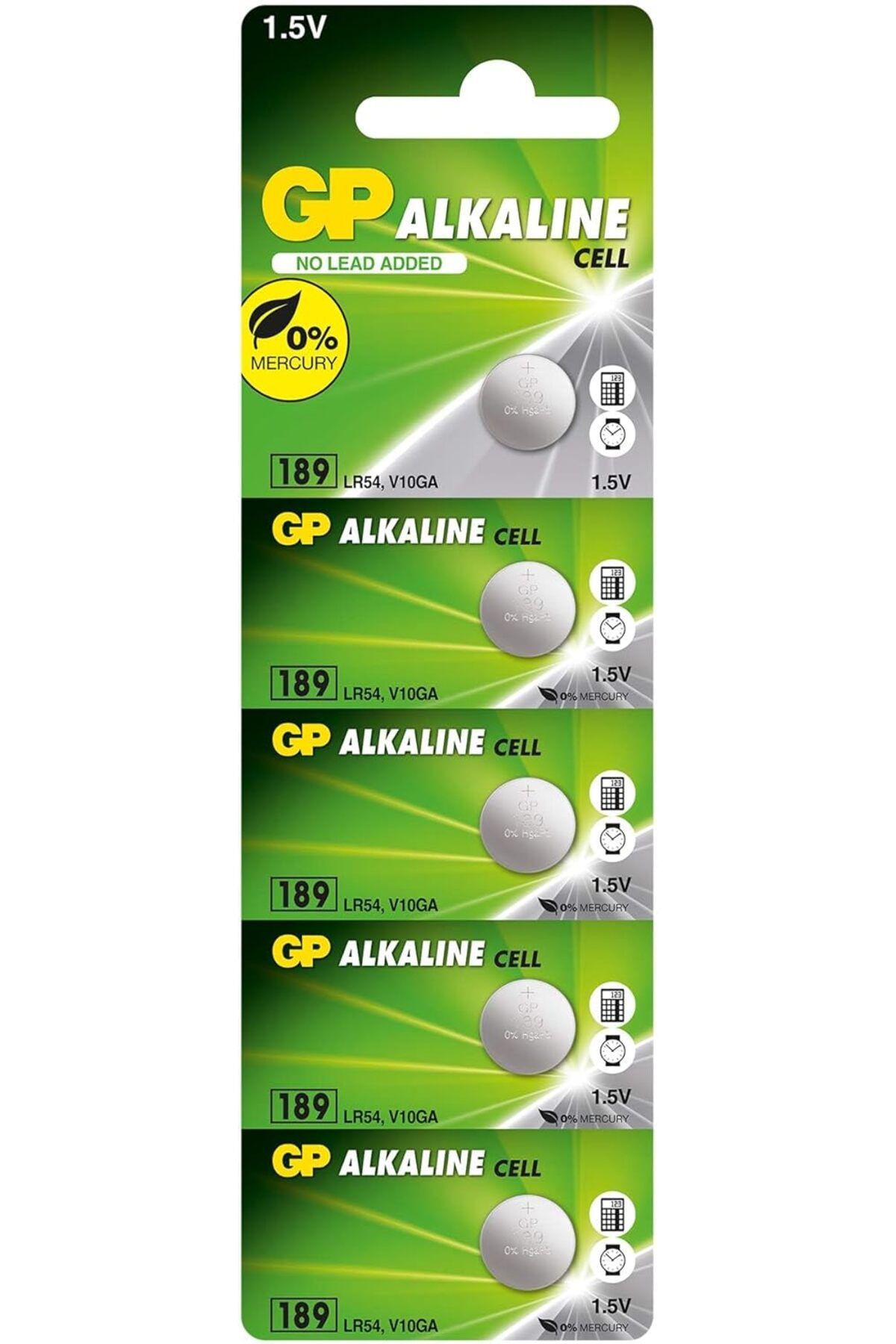 STOREMAX srh Batteries 189 Lr54/189/V10Ga Boy Alkalin Düğme Pil, 1.5 Volt, 5'Li Kart trendy 266450