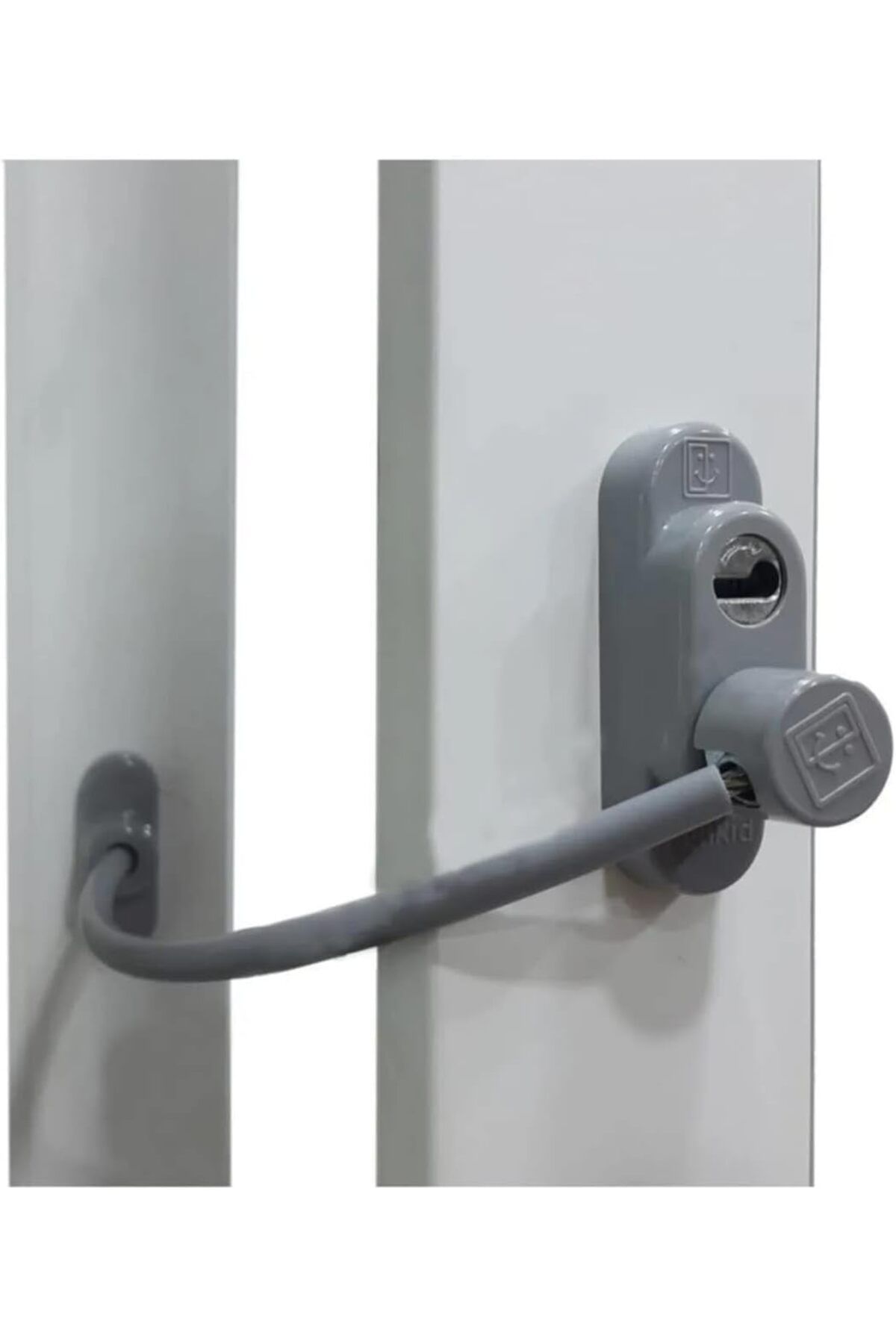 STOREMAX mrttnca Penkid Çelik Halatlı Kablolu Pvc Pencere Emniyet Çocuk Güvenlik Kilidi 5 ADET (GRİ) trn