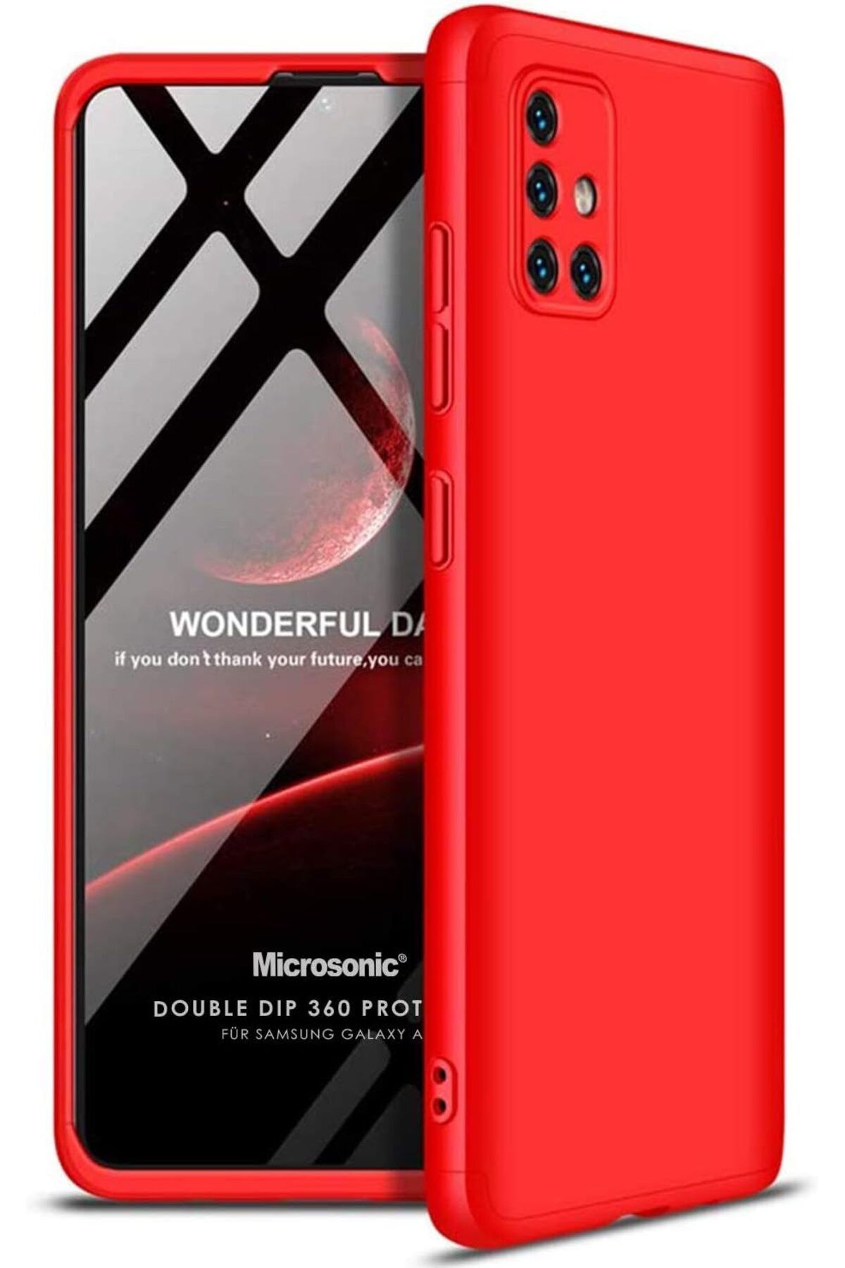 STOREMAX lbstorex Galaxy A51 için Kılıf Double Dip 360 Protective Kırmızı [Galaxy A51 ile Uyumlu Kılı