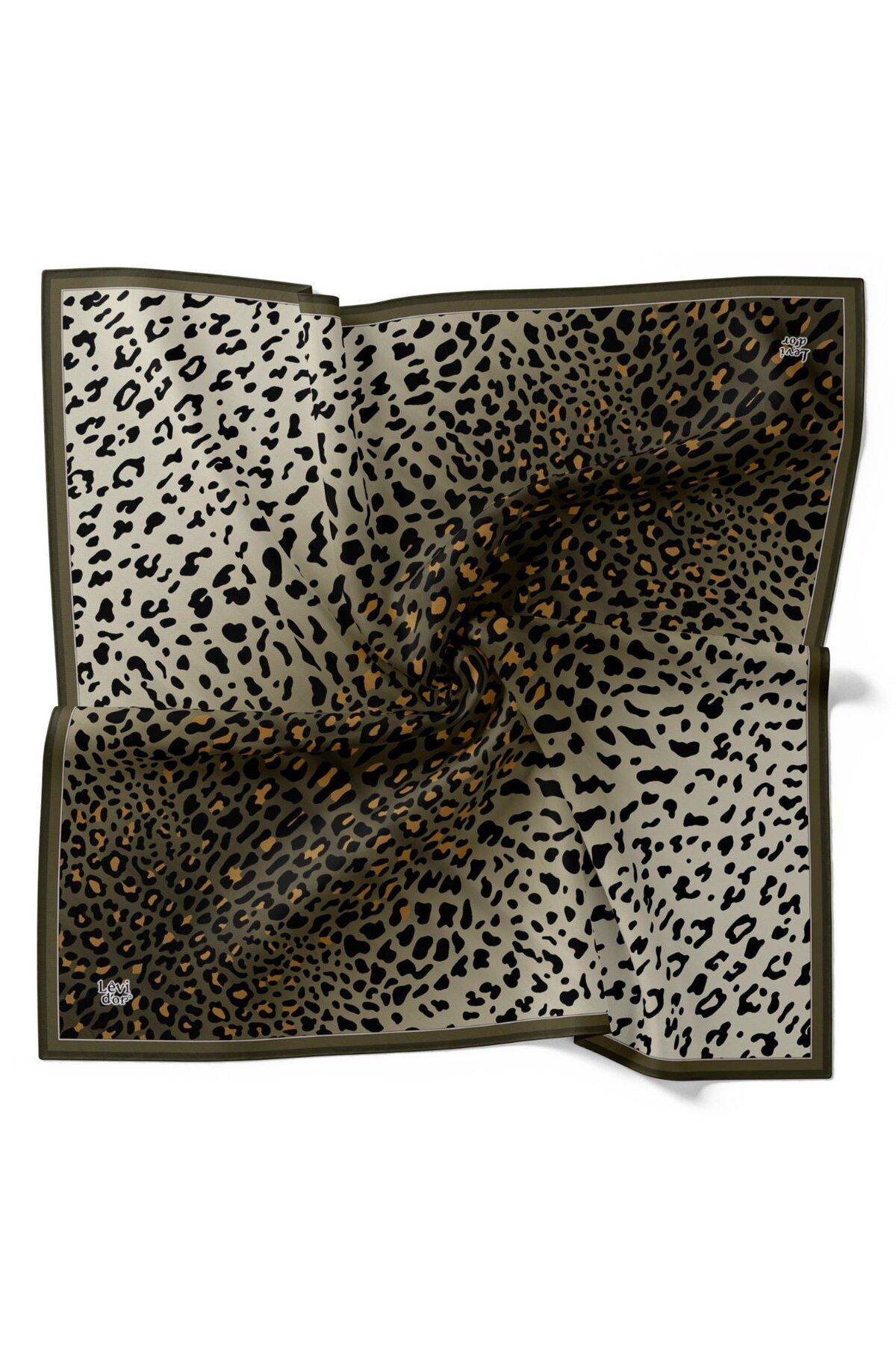 Levidor-Leopard Pattern Sparkling Crystal Scarf 2