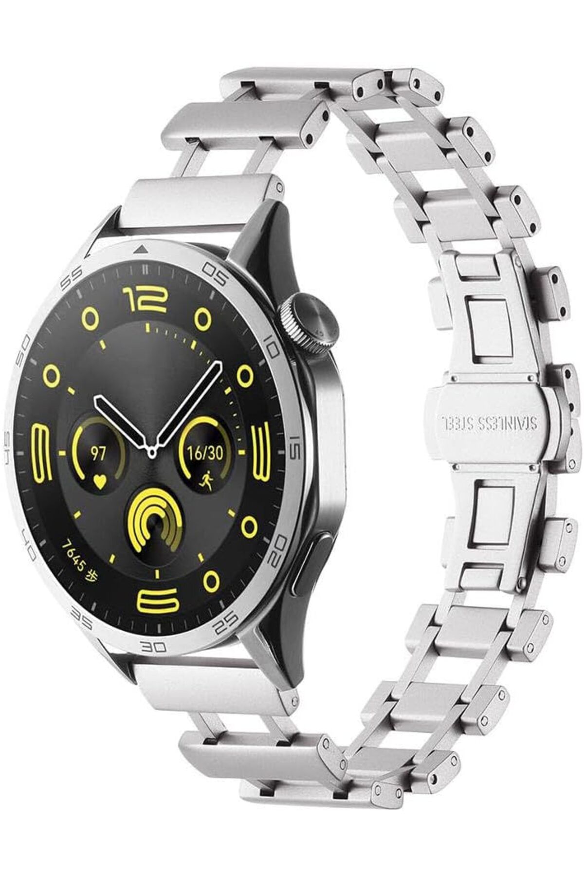 STOREMAX daliashops İle Uyumlu GT2 46mm KRD-96 22mm Metal Kordon Gümüş Star Collection 542167