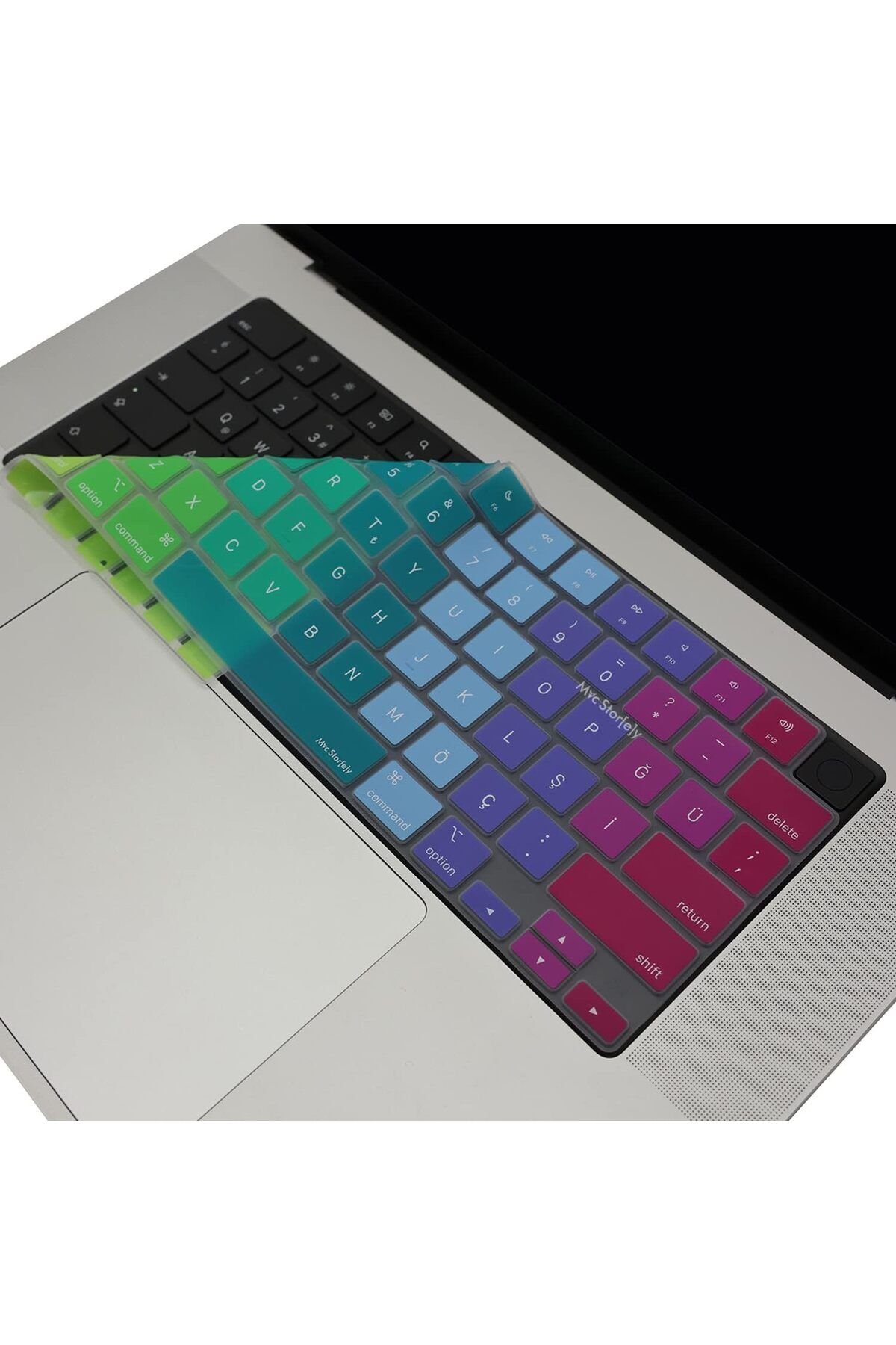 STOREMAX daliashops Macbook Air Pro M1-M2-M3 Klavye Koruyucu (US to TR) TouchID'li A2681 A3113 A2941 A3114 A2