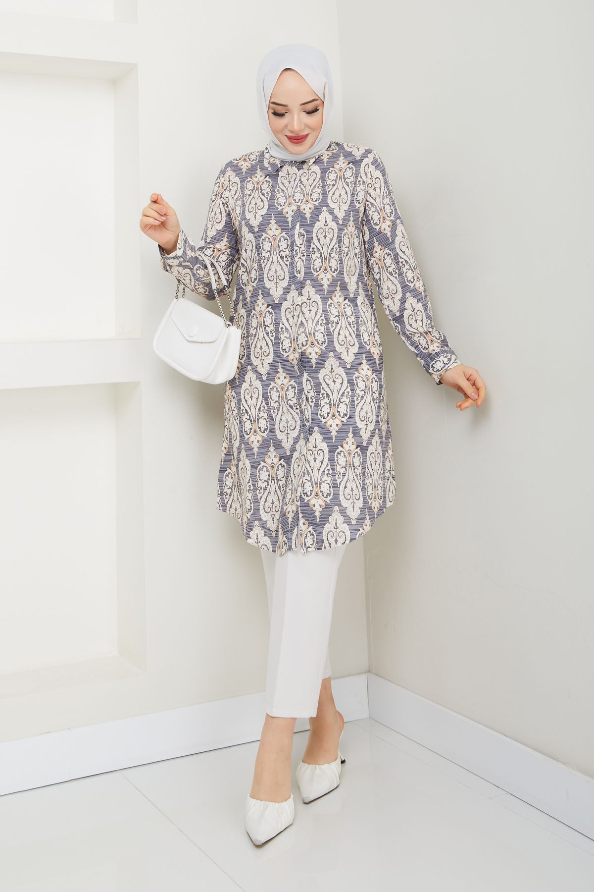 Maystore-Authentic Patterned Viscose Tunic 3