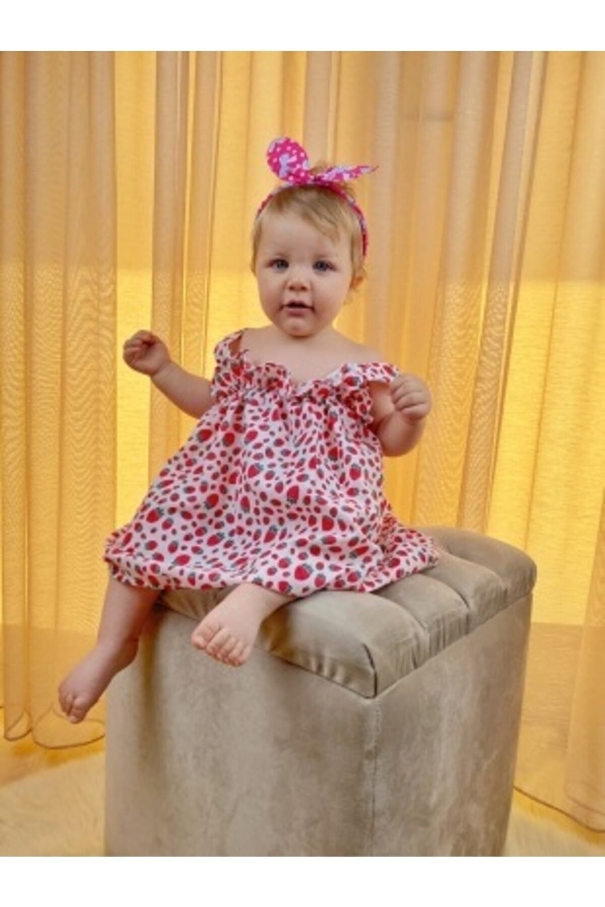 Genel Markalar Kız Bebek Yazlık Çilekli Elbise fotoğrafı 4 (önizleme)