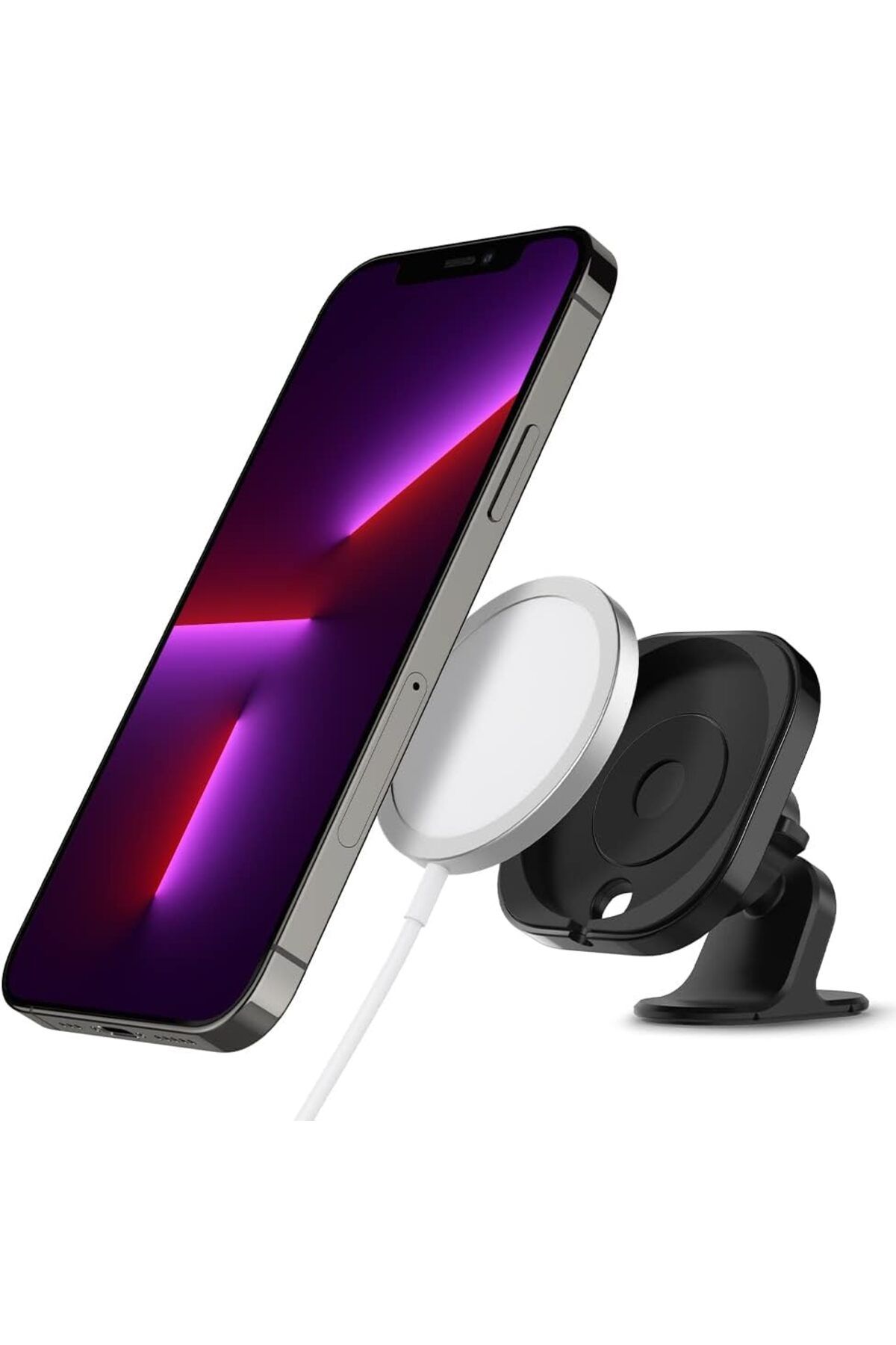 STOREMAX htpshopmx MagFit Dashboard Araç içi Telefon Tutucu iPhone için MagSafe özellikli Şarj Aleti (Ma
